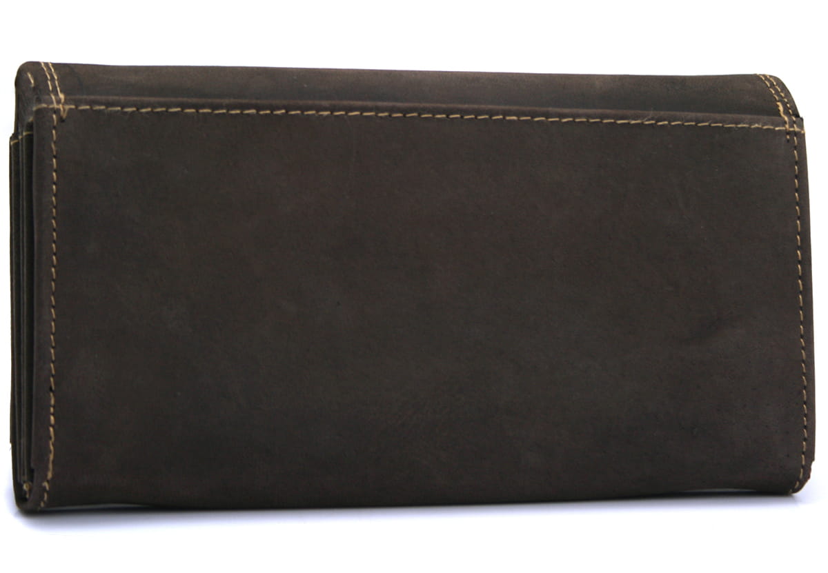 Portfel damski skóra nubuk Wild Tiger - ciemnobrązowy