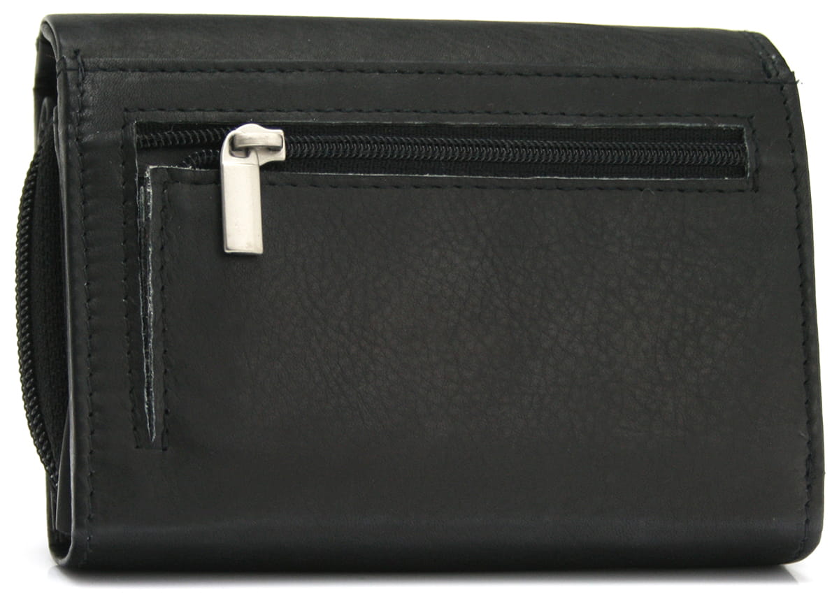 Skórzany portfel damski Bellugio - czarny