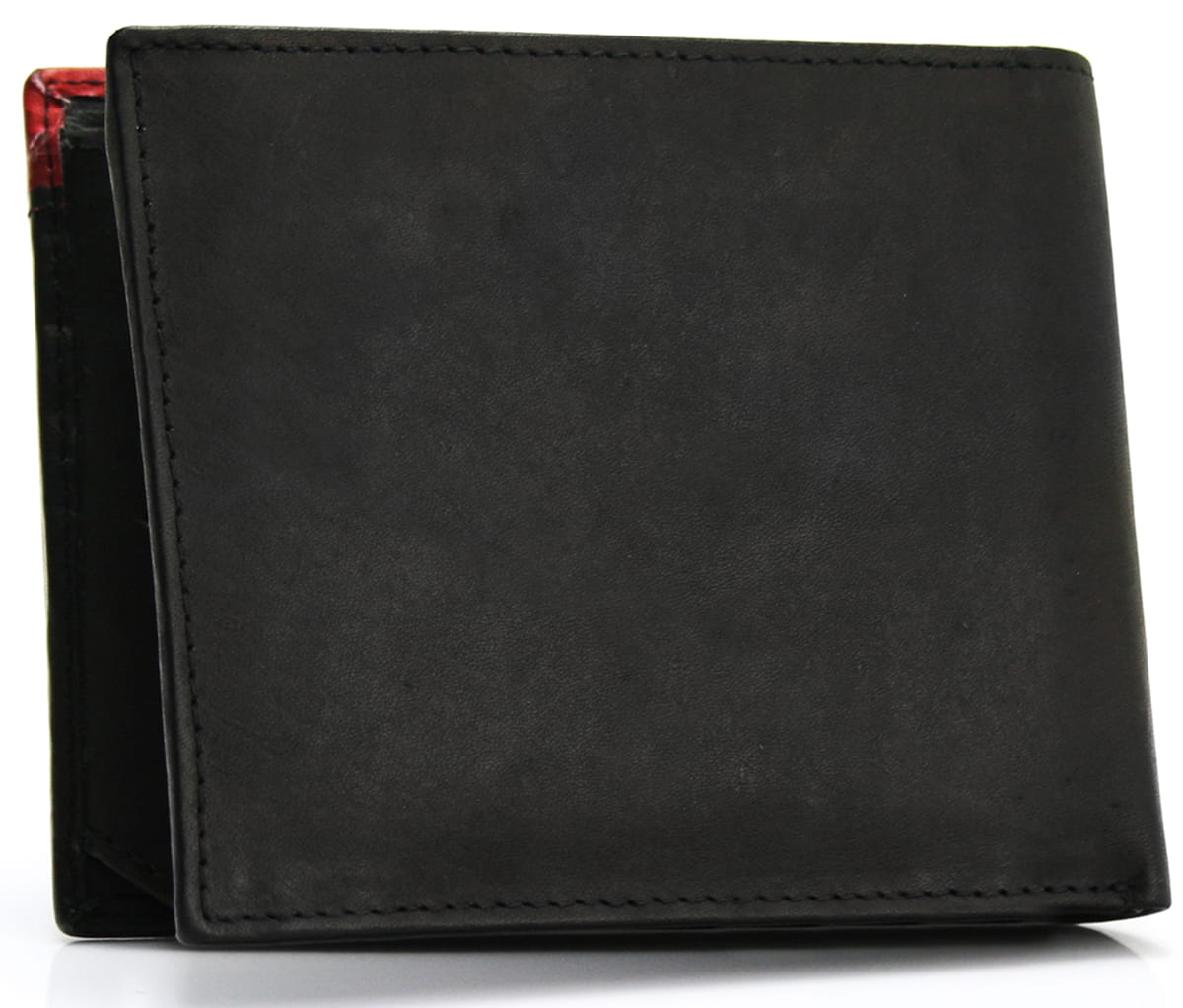 Portfel męski z kolorową wstawką Bellugio - czarno-czerwony