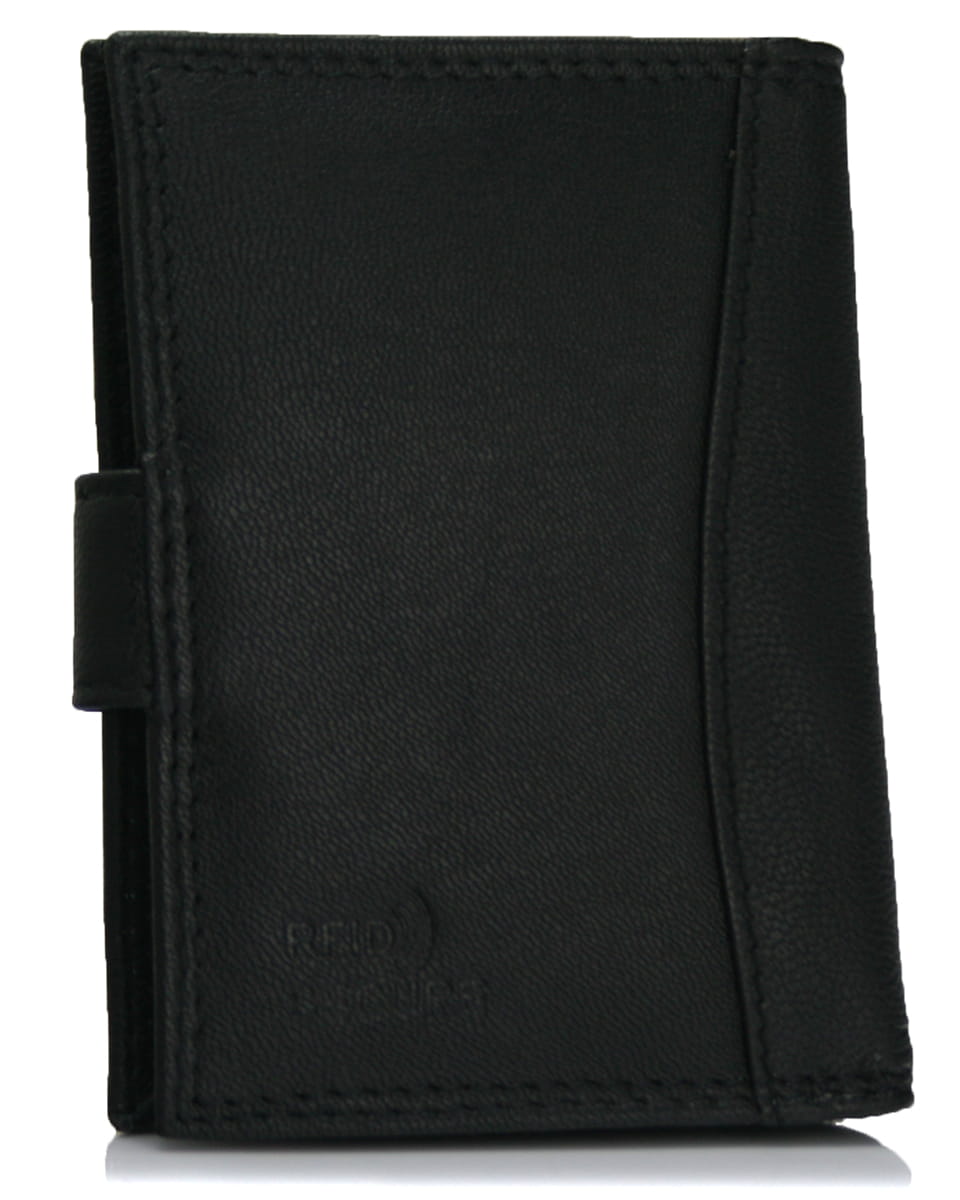 Skórzane etui na karty czarne