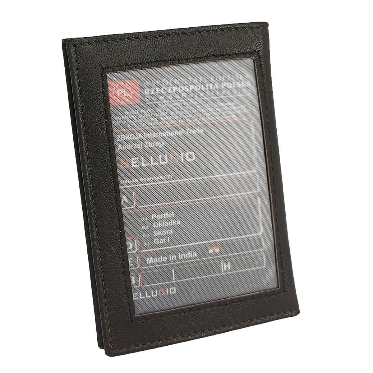 Skórzane etui z systemem RFID - brązowe