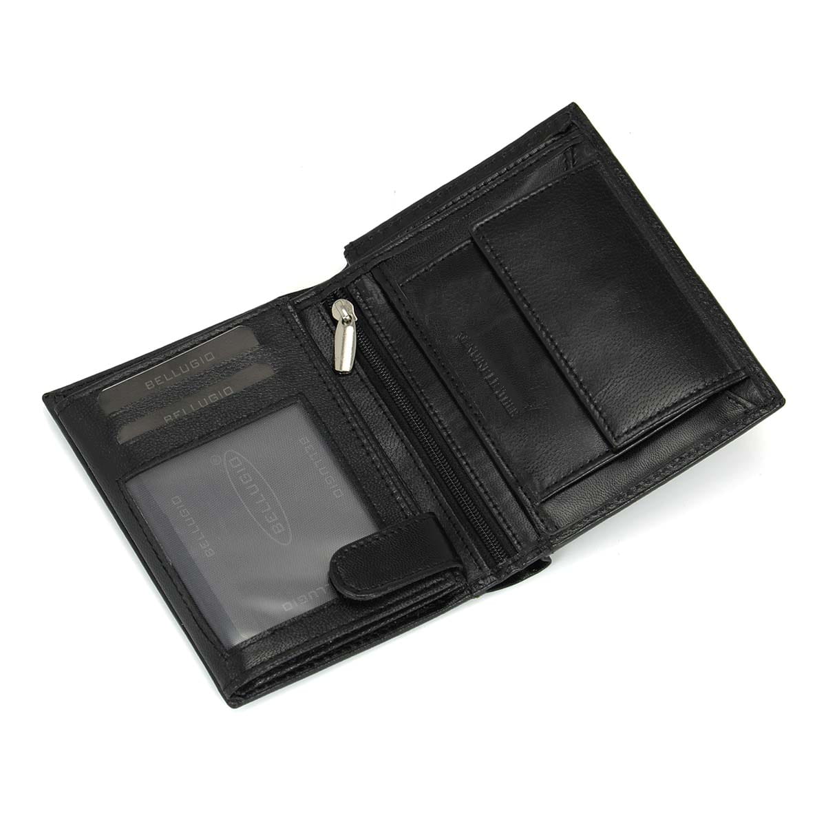 Duży portfel portfel męski skórzany Bellugio - czarny