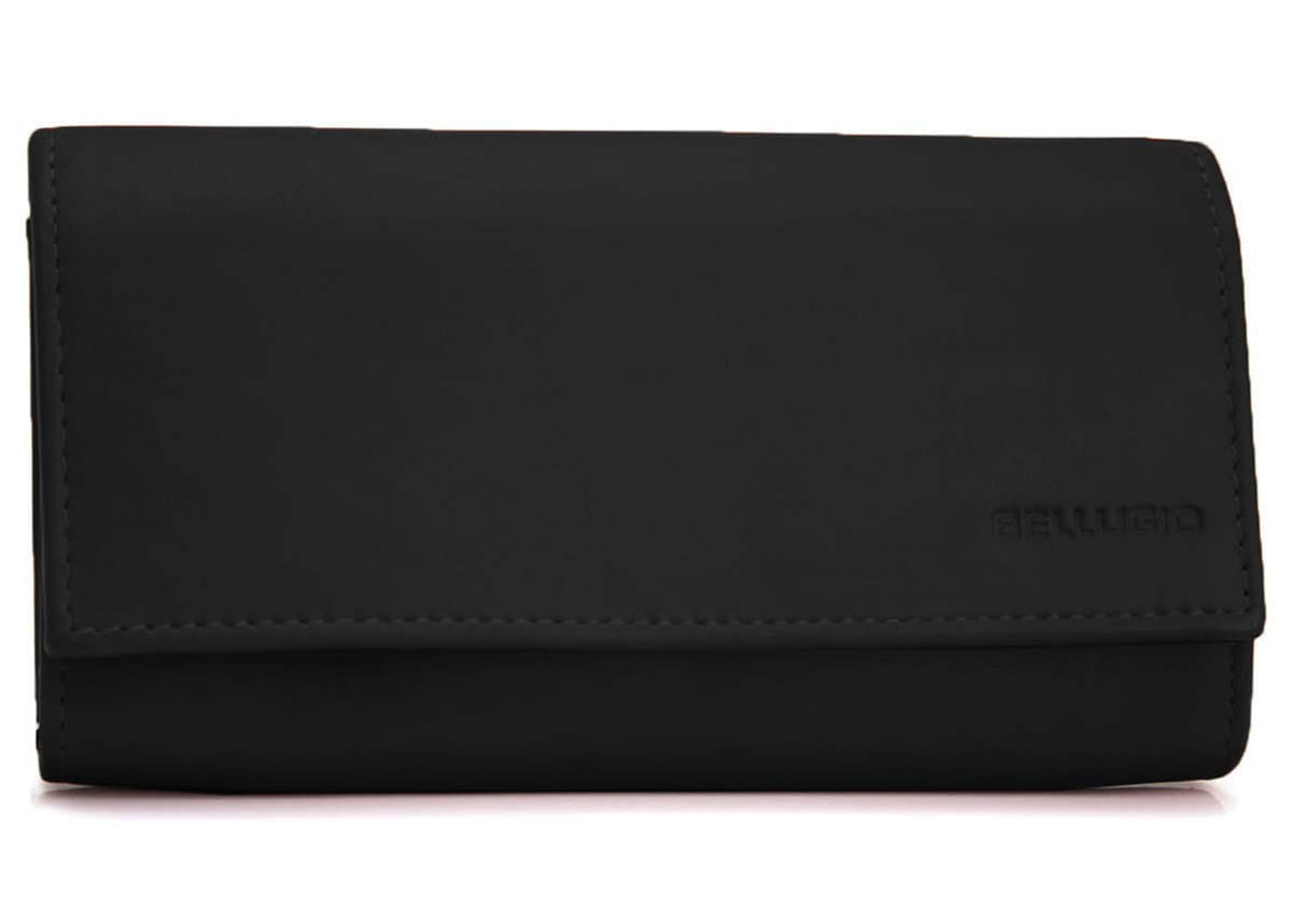 Skórzany portfel damski Bellugio RFID - czarny