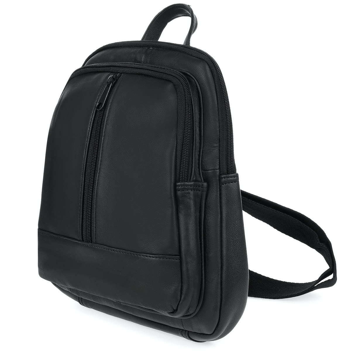 Plecak skórzany crossbody na jedno ramię Bellugio - czarny