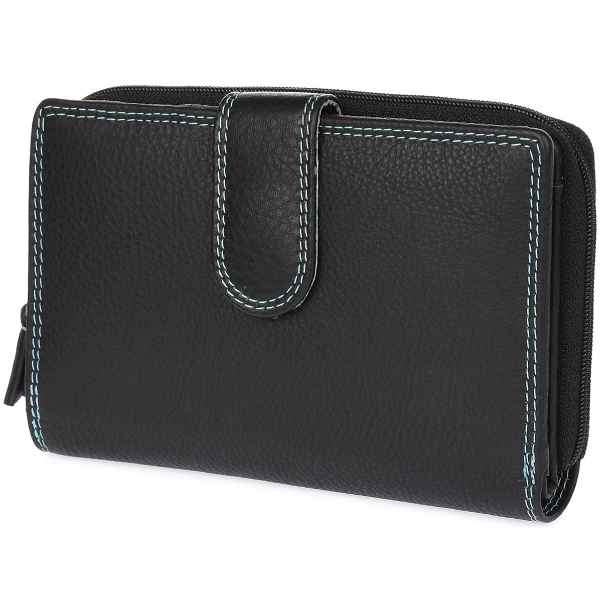 Portfel skórzany damski Bellugio kolorowy - czarny