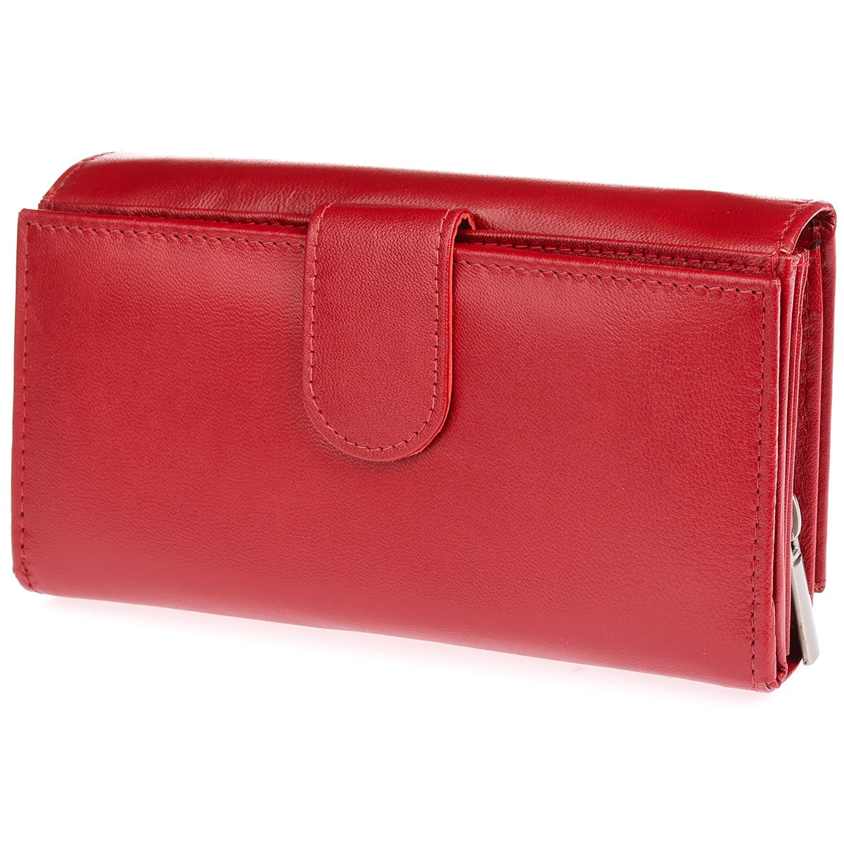 Dwustronny portfel damski skórzany ciemnoczerwony