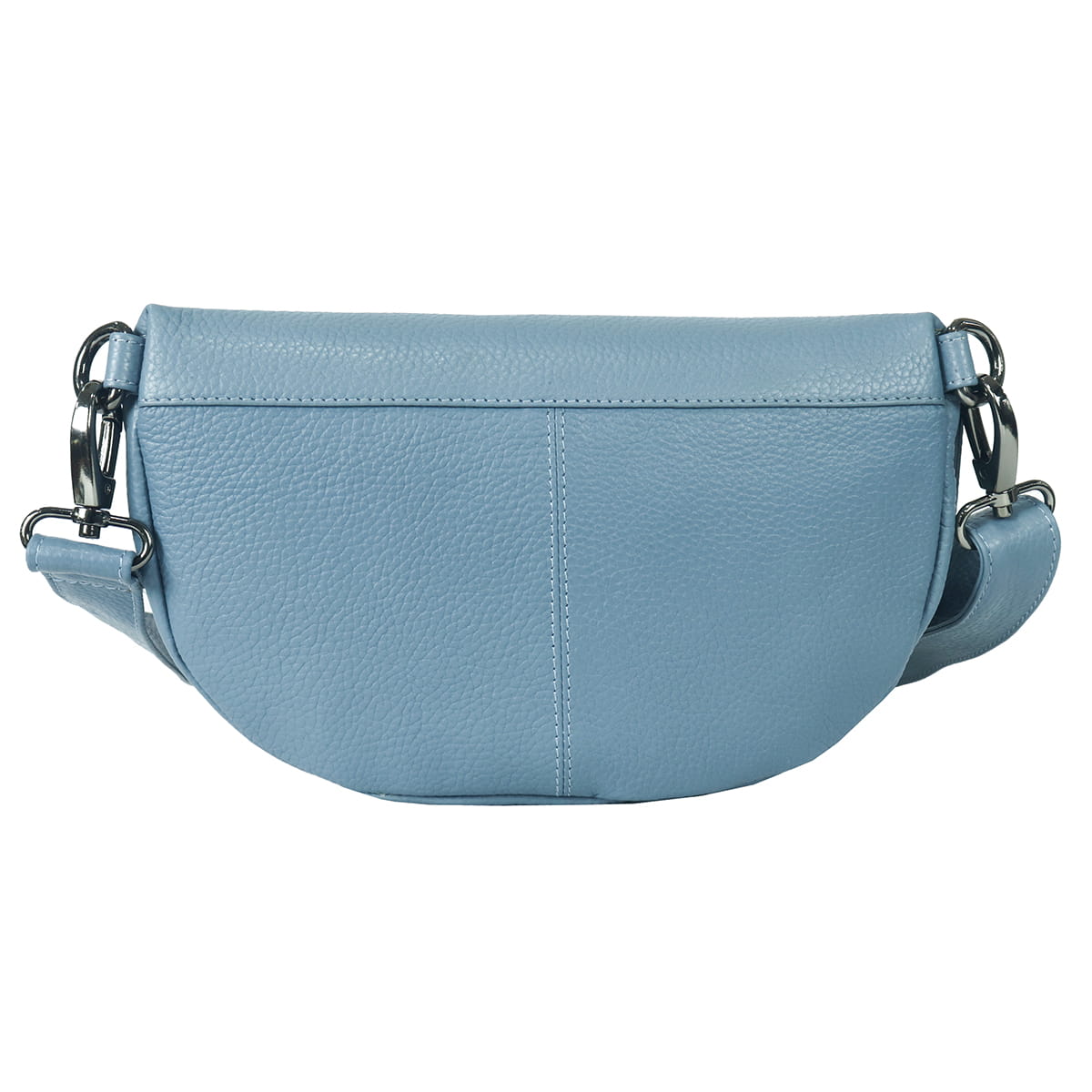 Duża saszetka skórzana typu nerka wielofunkcyjna szara