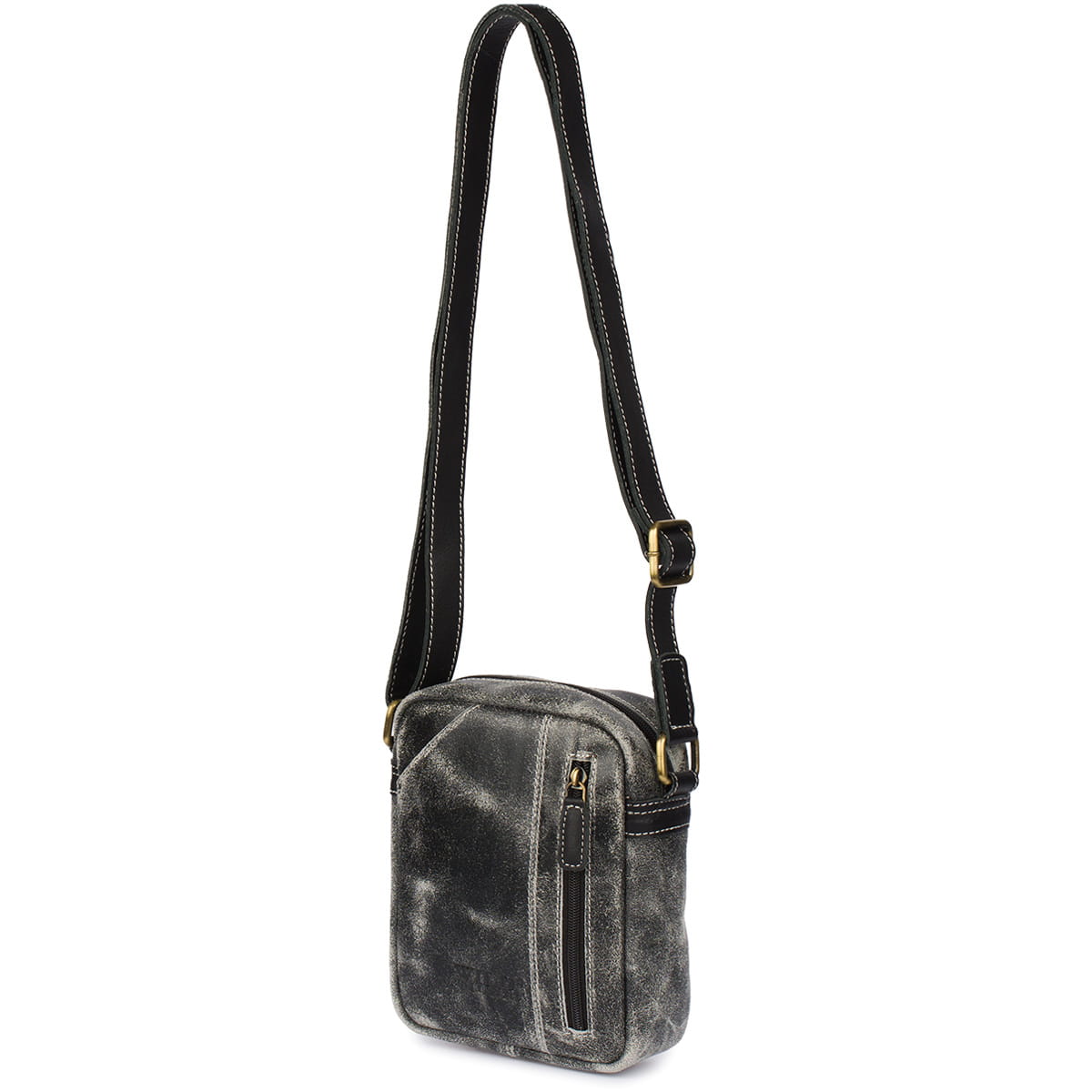 Skórzana listonoszka męska Wild Tiger - czarna