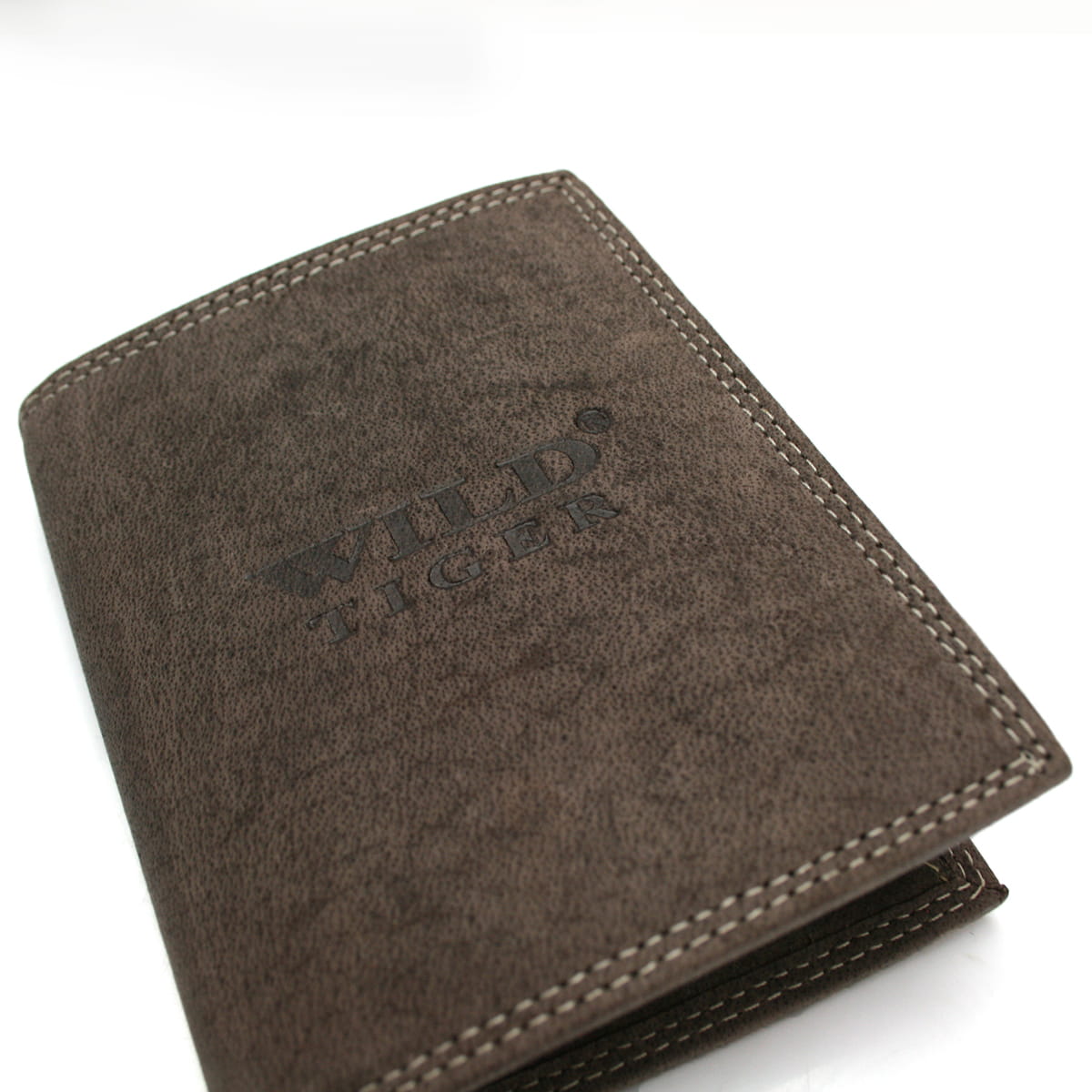 Portfel męski pionowy Wild Tiger - ciemnobrązowy