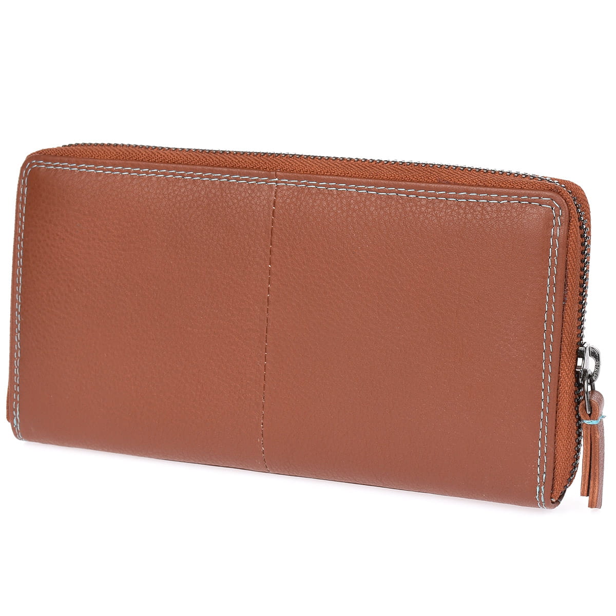 Kolorowy długi portfel skórzany damski Bellugio - wielbłądzi