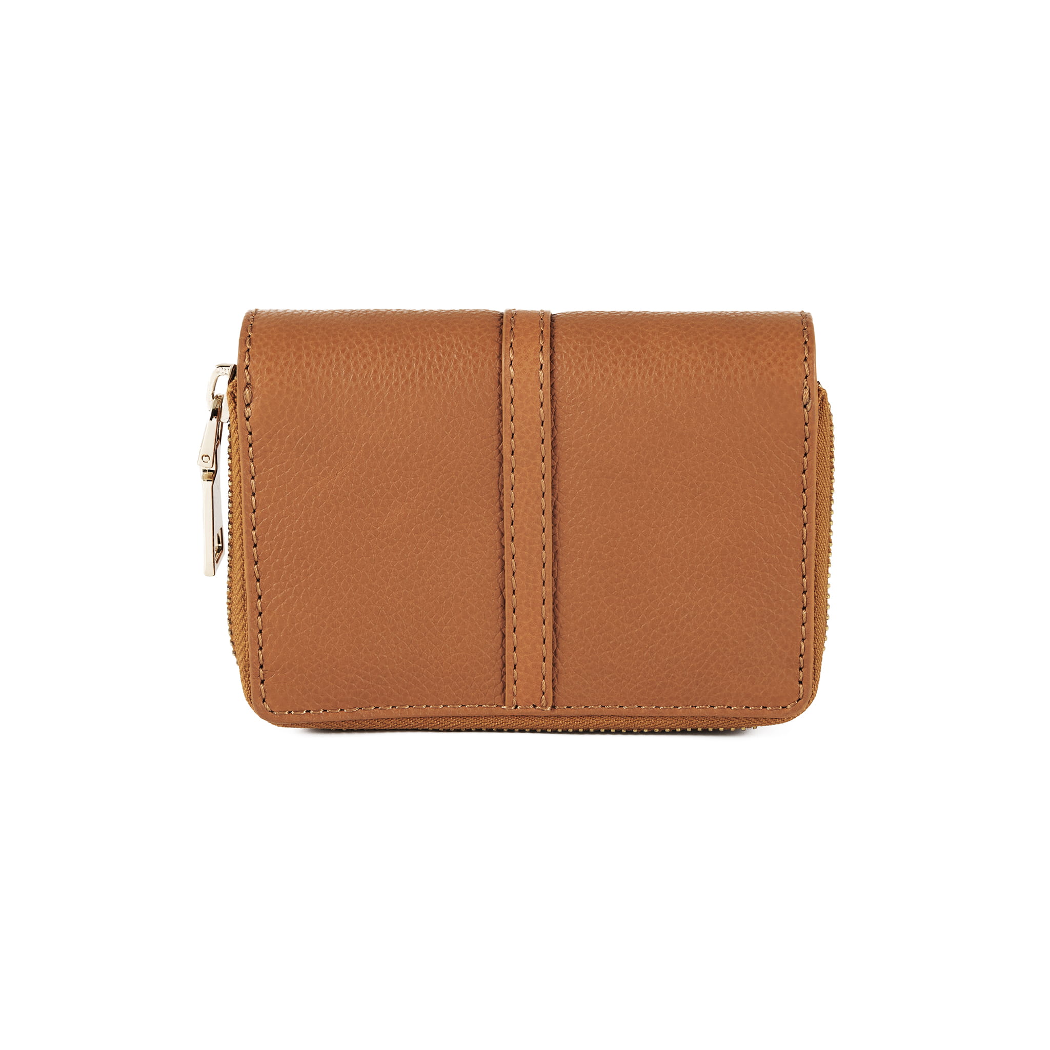 Portfel damski skórzany elegancki poręczny RFID - jasnobrązowy