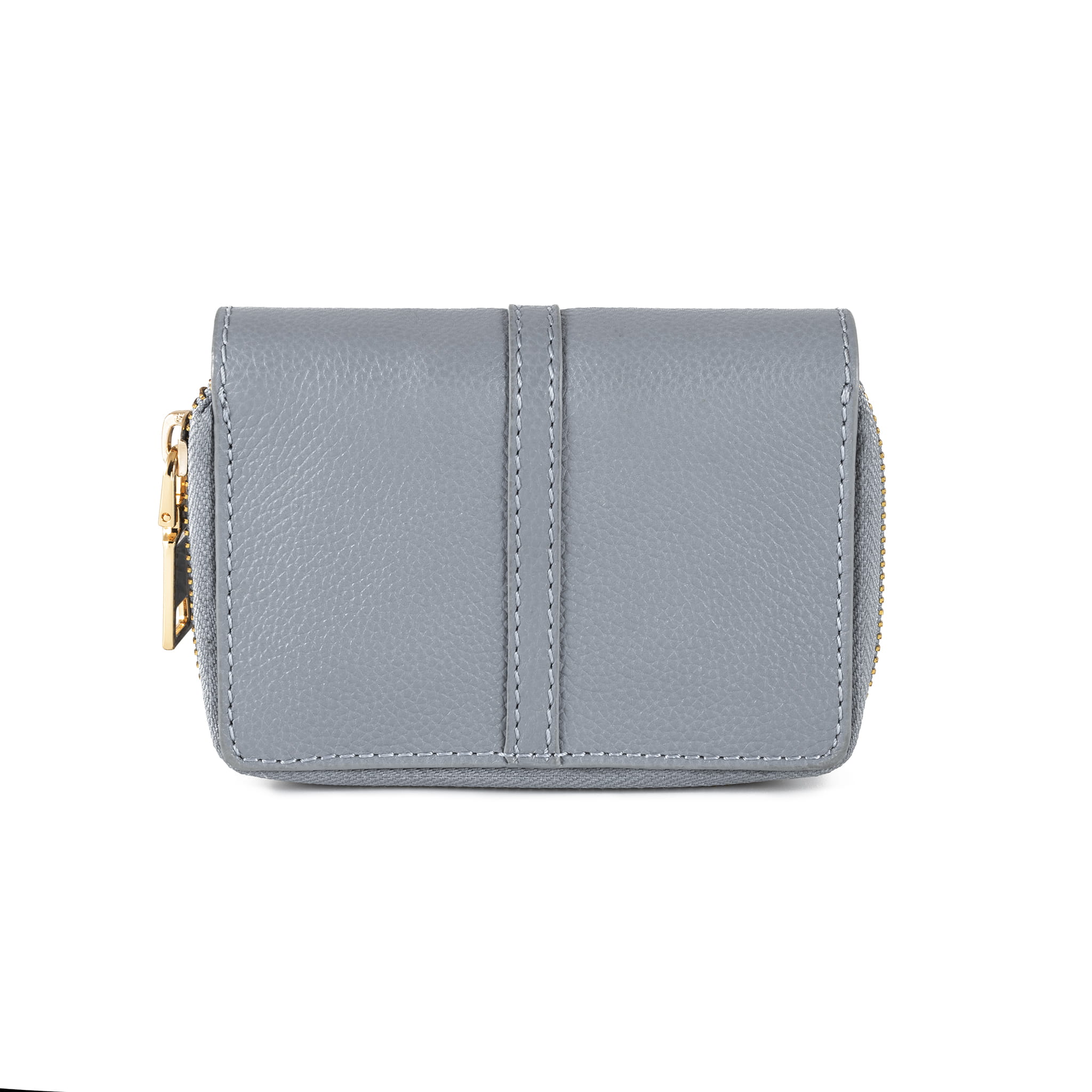 Portfel damski skórzany elegancki poręczny RFID - jasnoniebieski