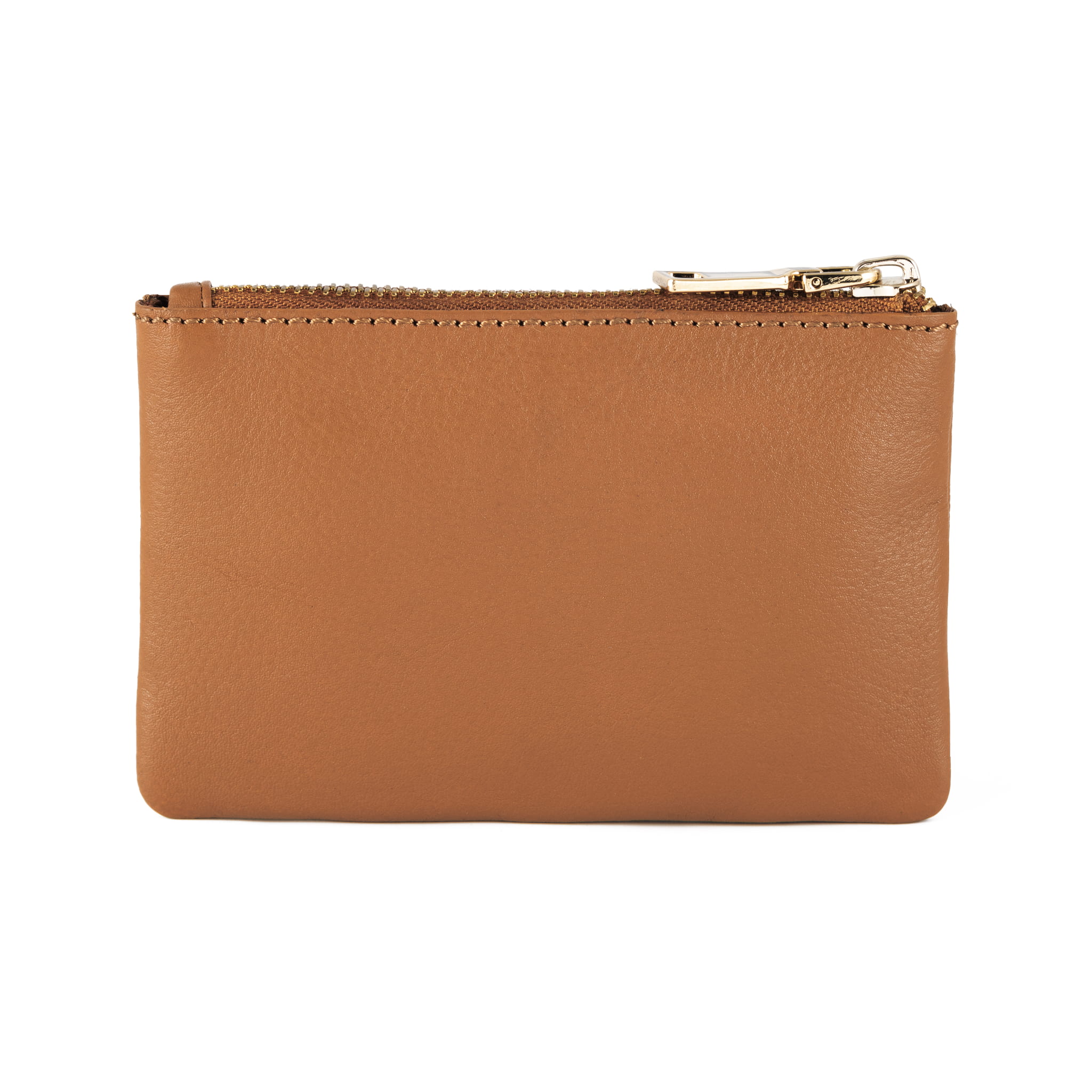 Portfel saszetka damska skórzana elegancka RFID - jasnobrązowy