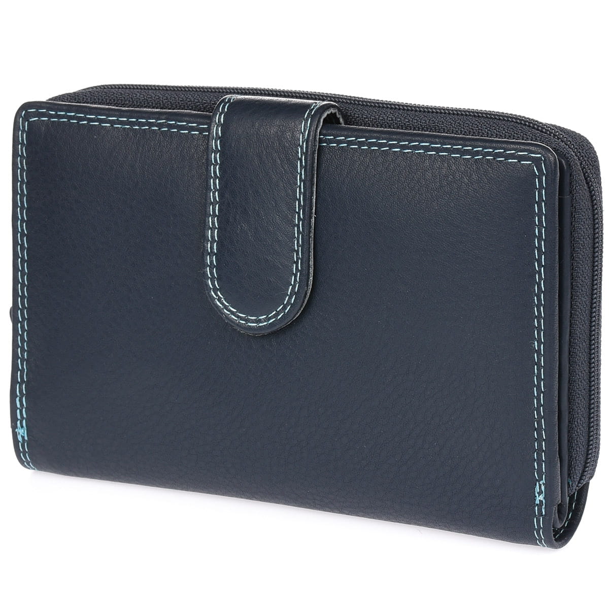 Portfel skórzany damski Bellugio kolorowy - granatowy