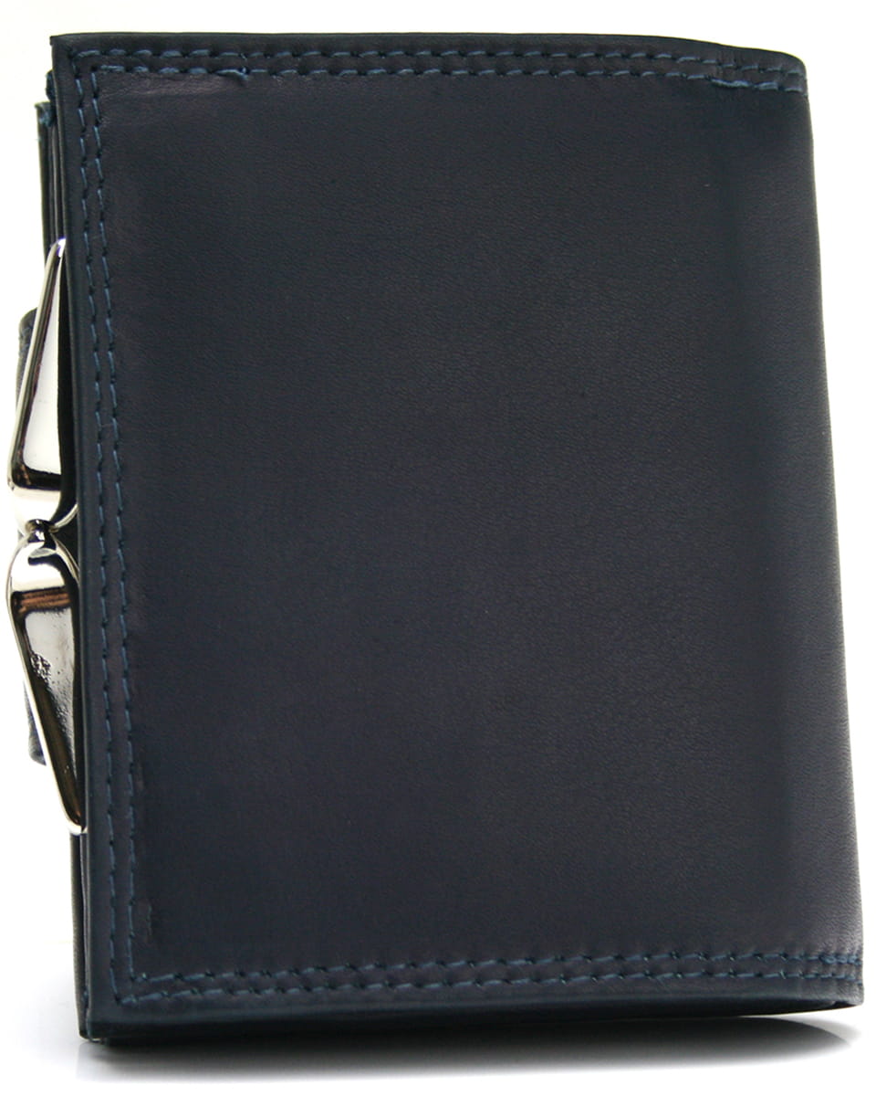 Skórzany portfel damski Bellugio - granatowo-czarny