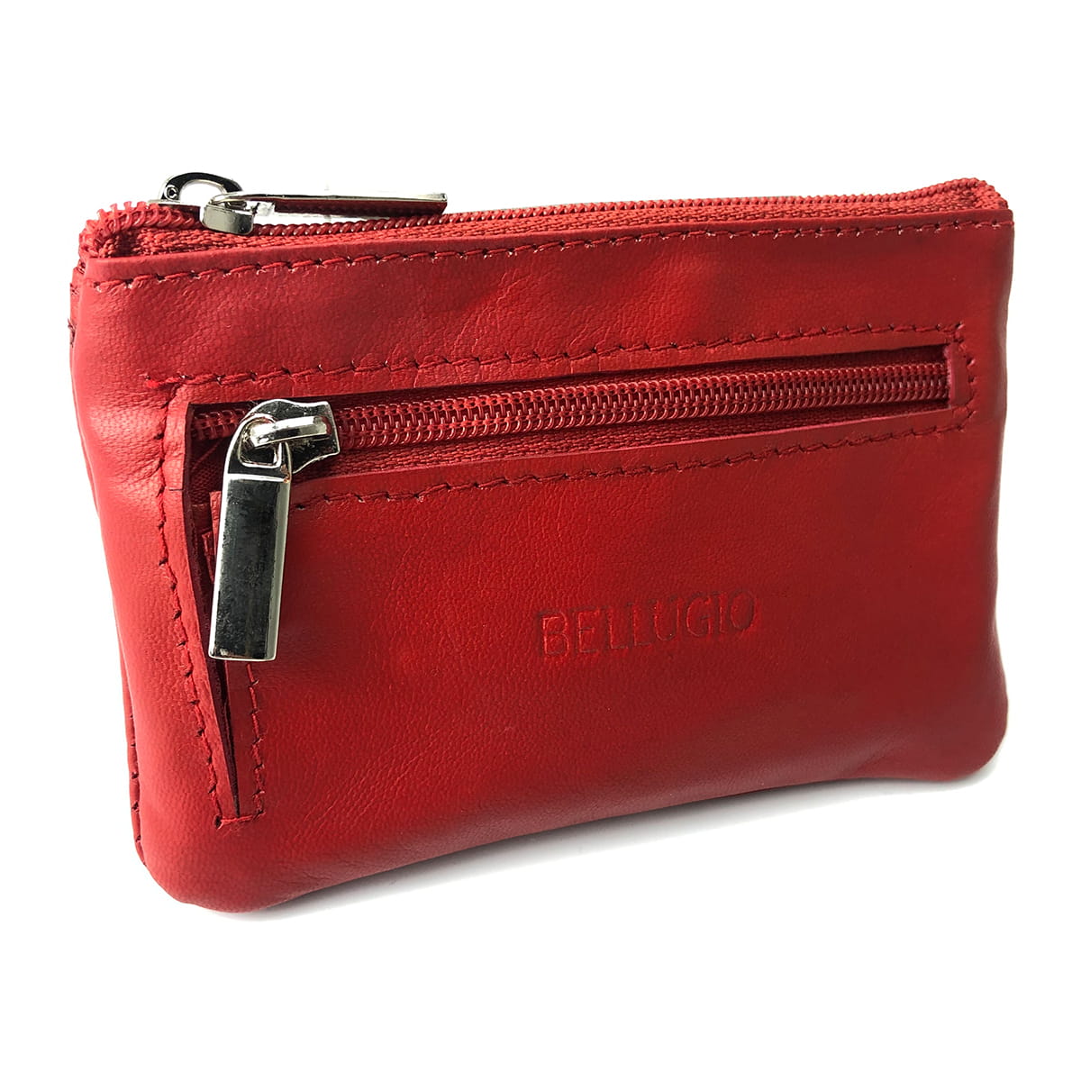 Etui na klucze Bellugio ze skóry naturalnej - ciemnoczerwone