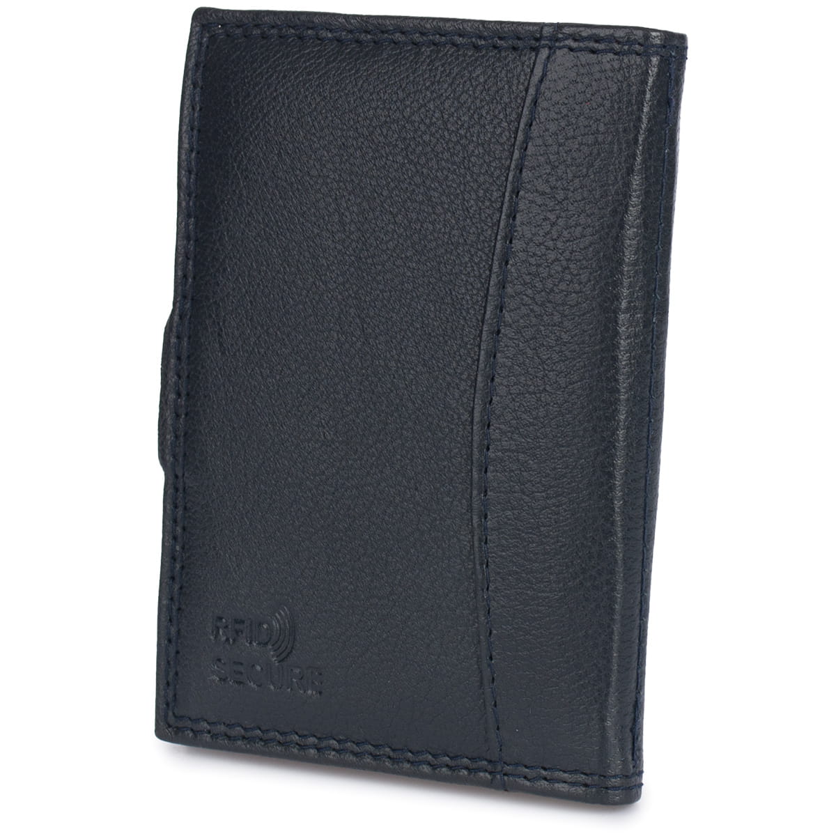 Skórzane etui na karty granatowe