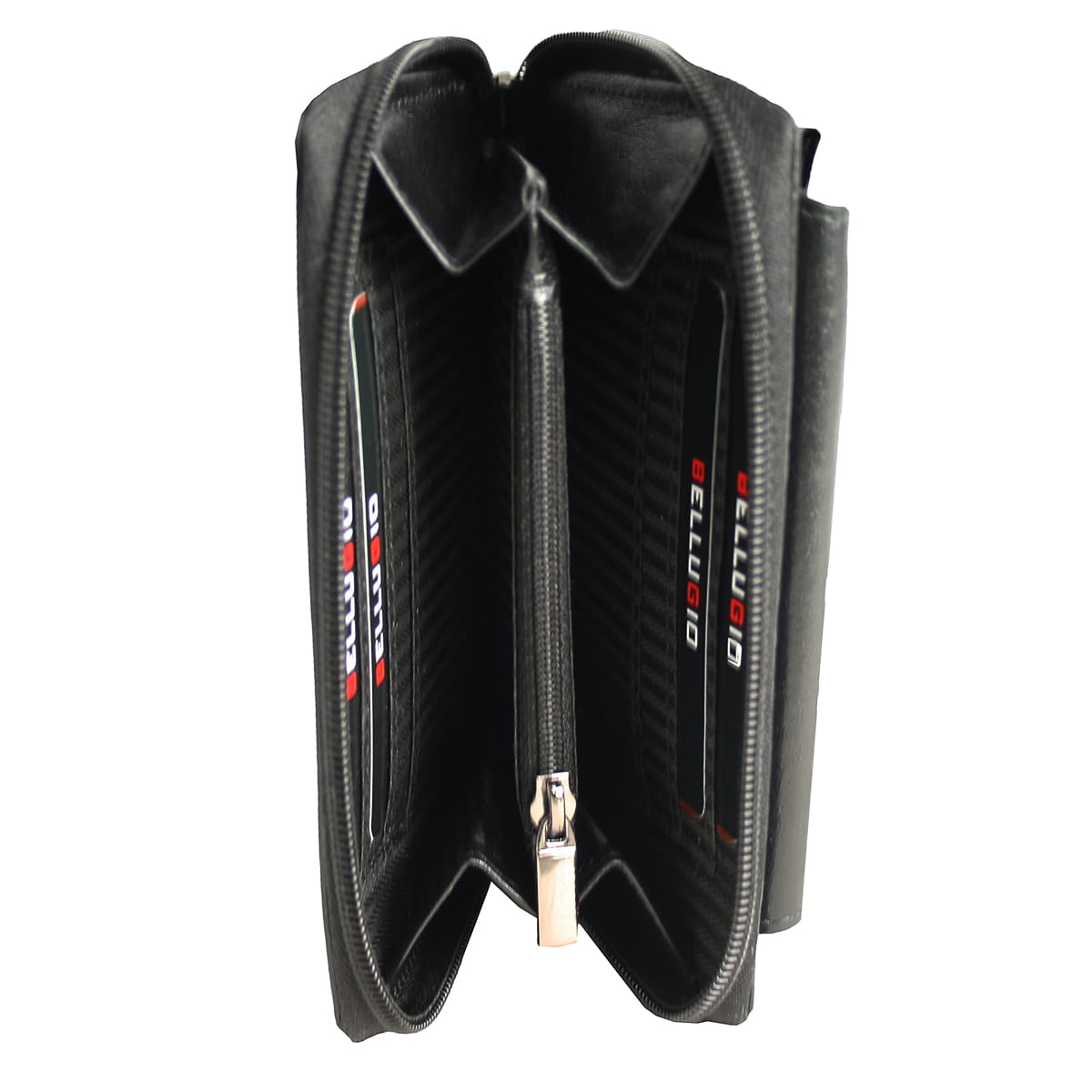 Saszetka skórzana na pas Bellugio - czarna