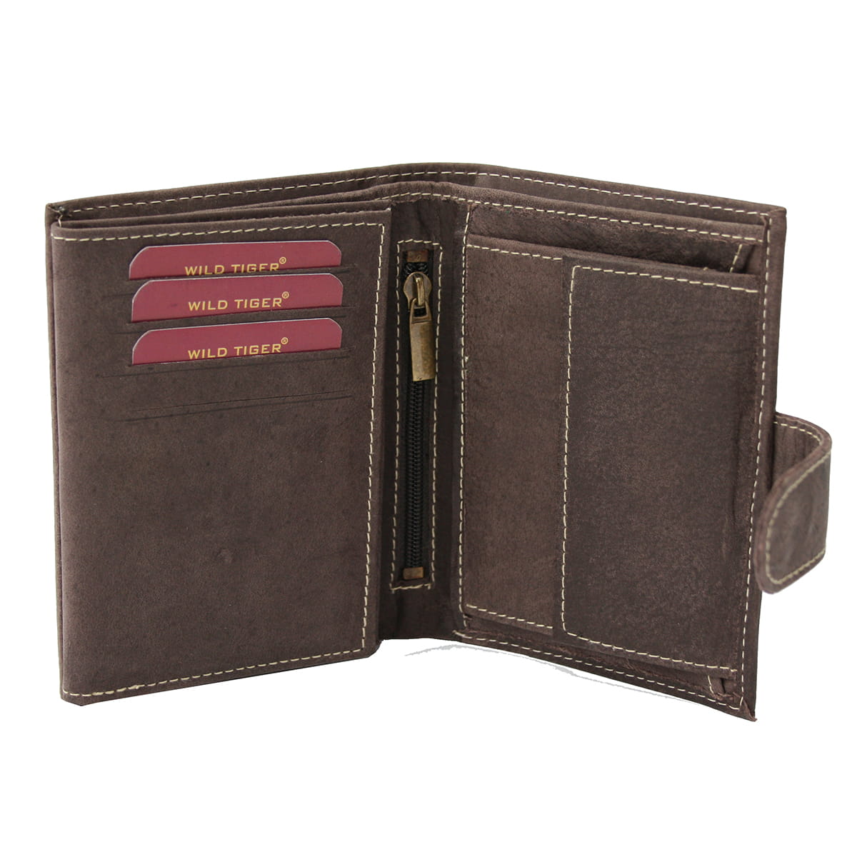 Portfel męski pionowy z napem Wild Tiger - black