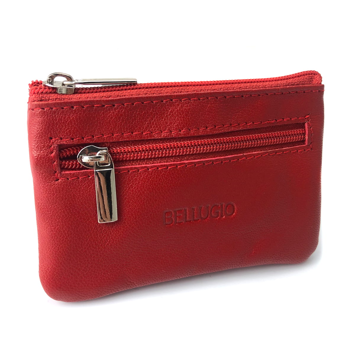 Etui na klucze ze skóry naturalnej Bellugio - ciemnoczerwone