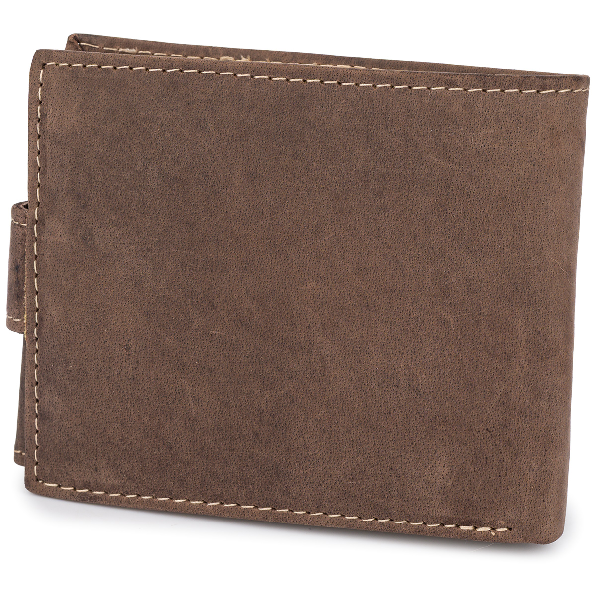 Mały poziomy portfel męski Wild Tiger - ciemnobrązowy