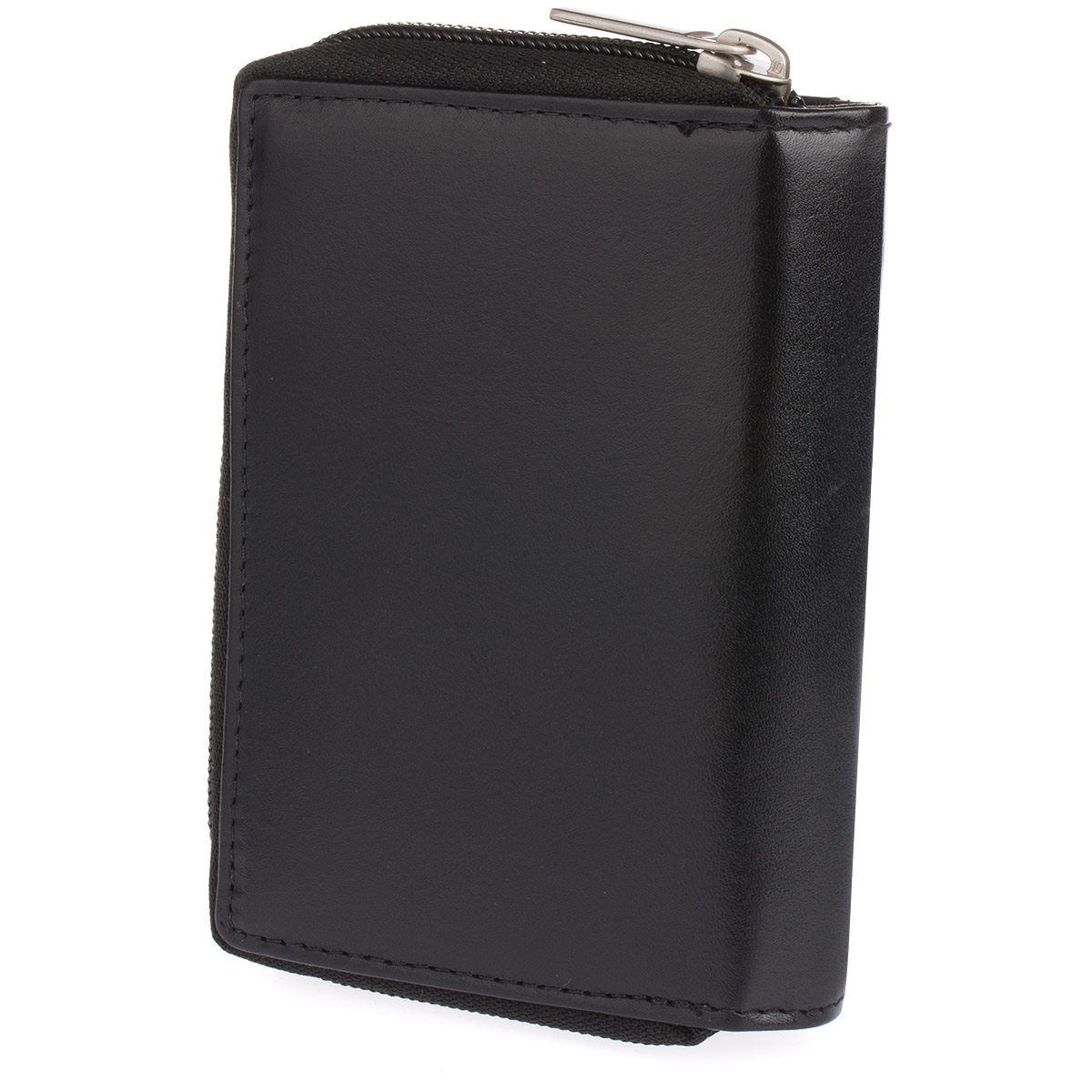 Portfel damski skórzany z lakierowaną wstawką Bellugio - czarny