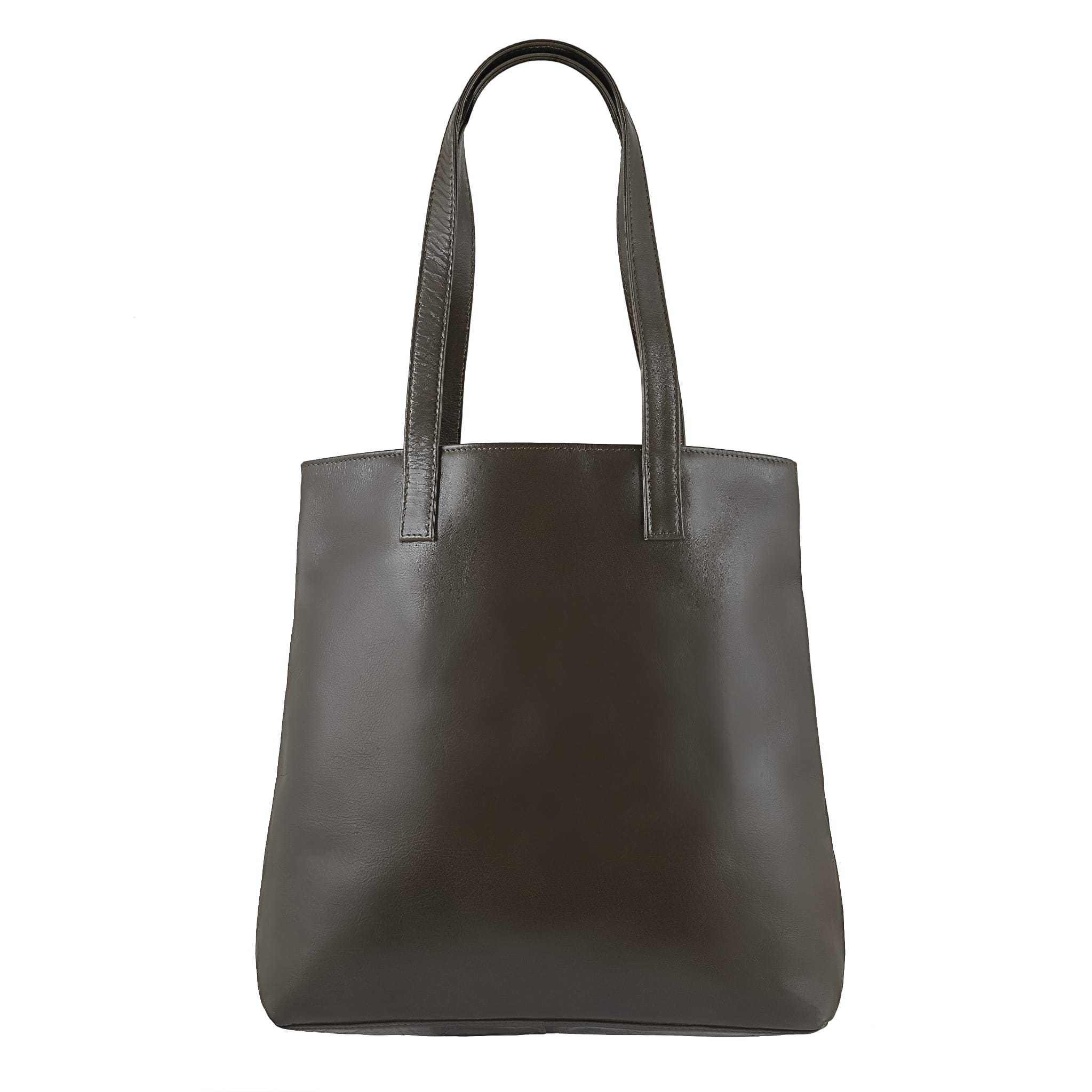 Torebka damska skórzana duża - ciemnozielona