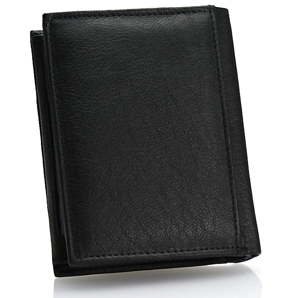 Skórzany portfel męski z systemem antykradzieżowym czarny