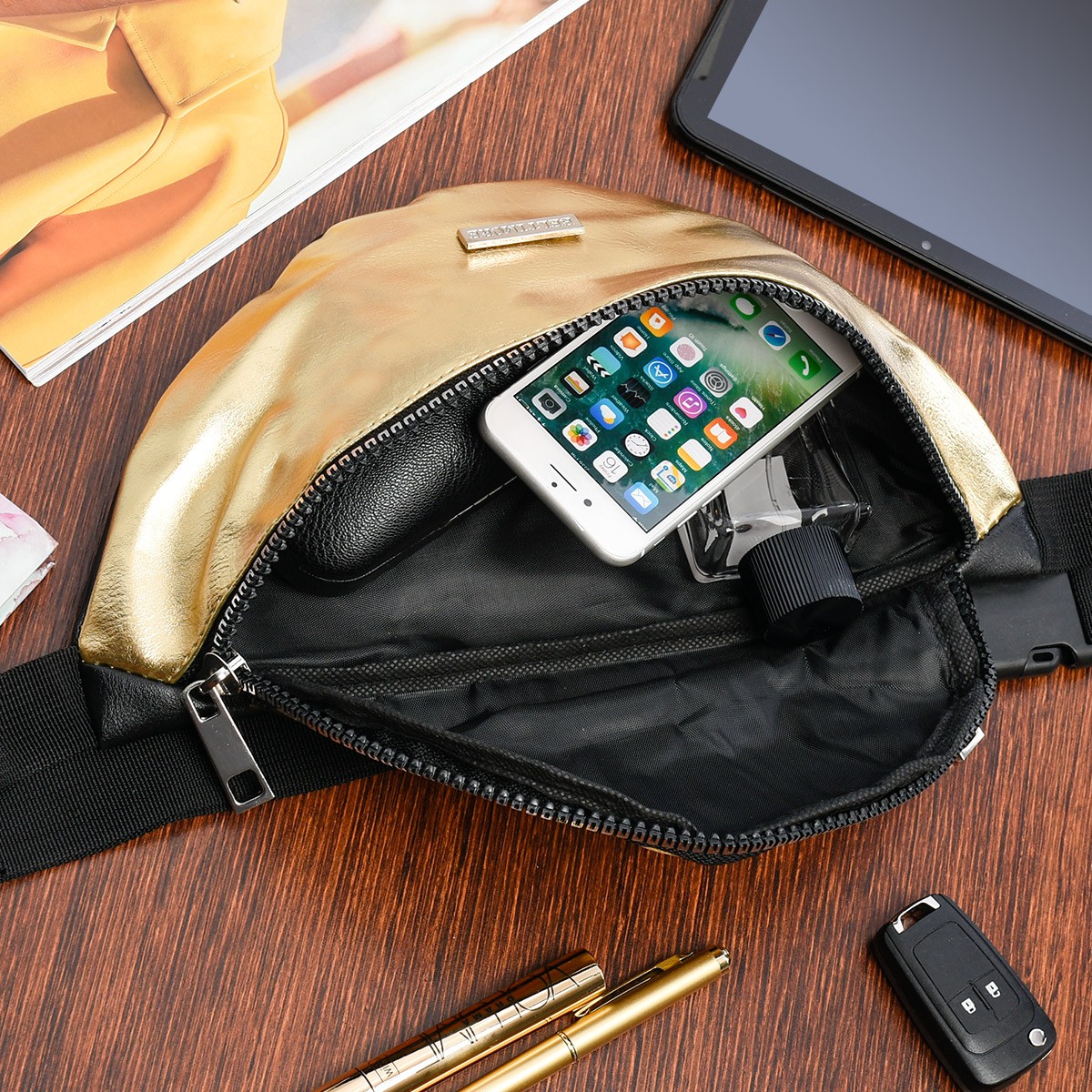 Złota nerka saszetka damska biodrówka Beltimore eko V27