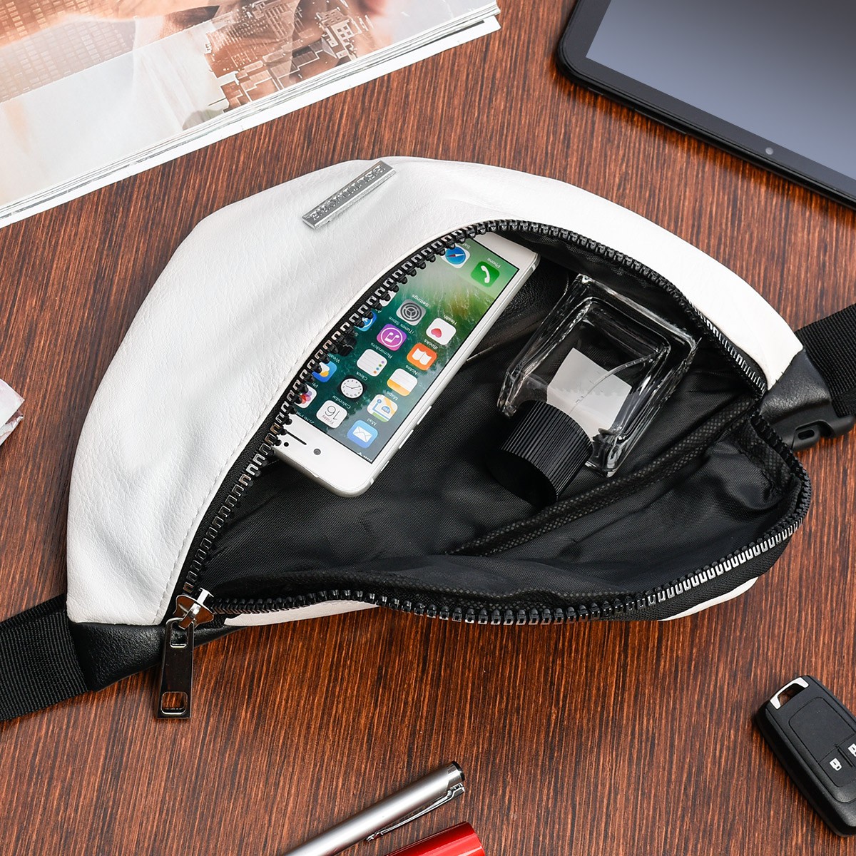 Biała nerka saszetka damska biodrówka Beltimore eko V27