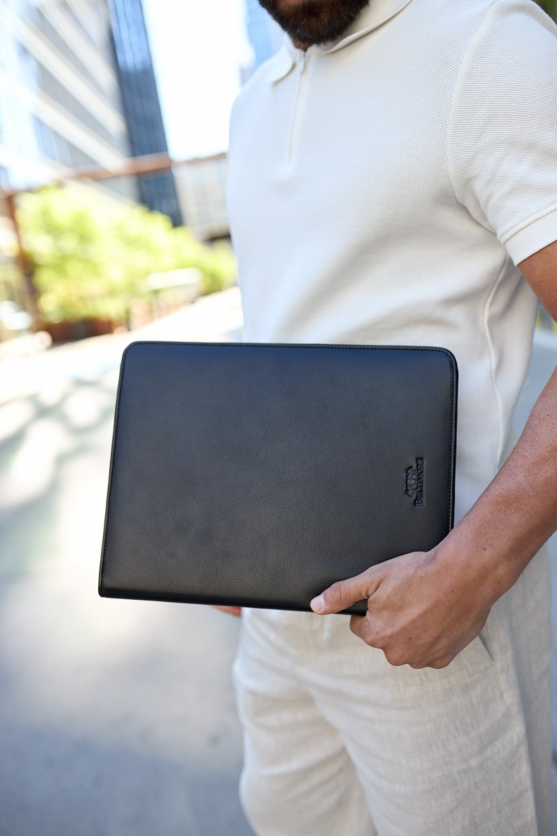 Aktówka teczka skórzana czarna męska Beltimore biwuar A4 S75