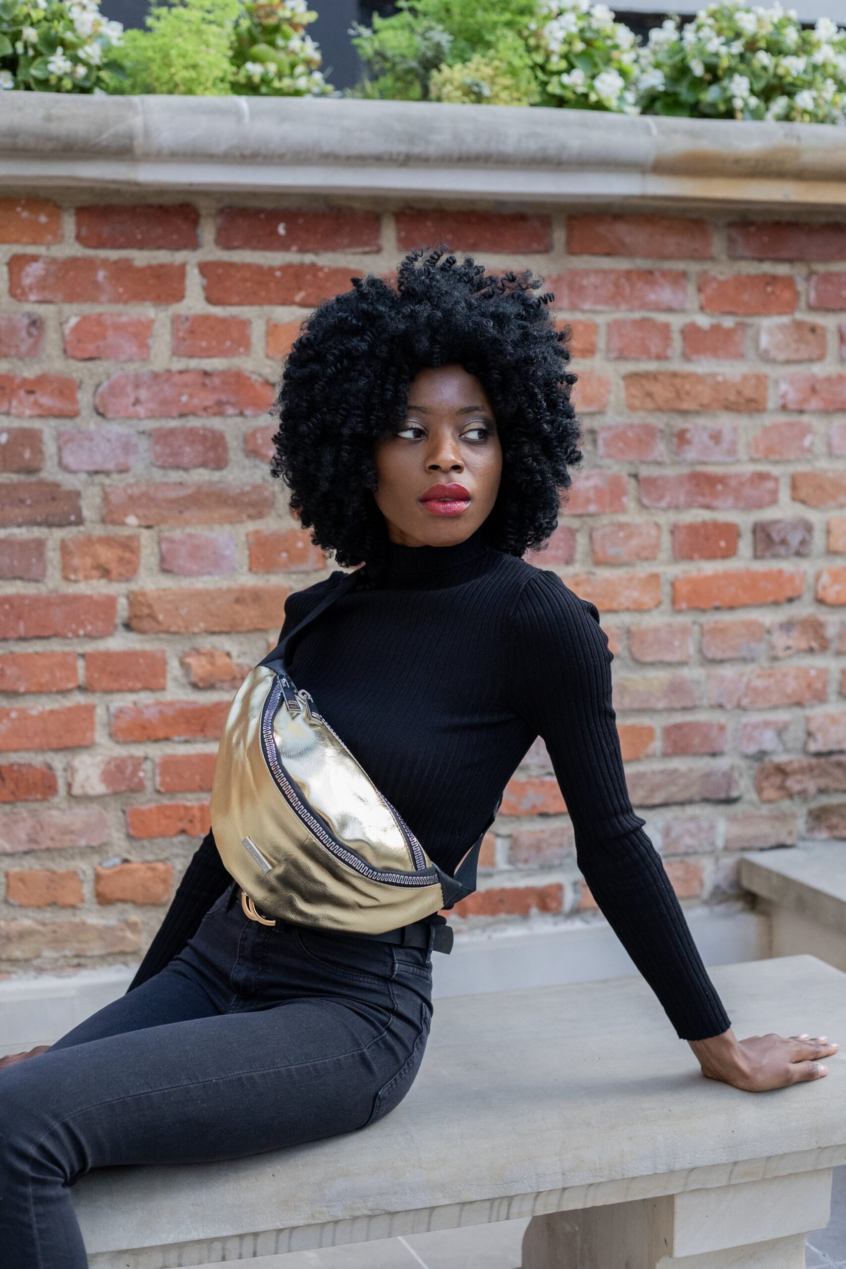 Złota nerka saszetka damska biodrówka BELTIMORE eko V19