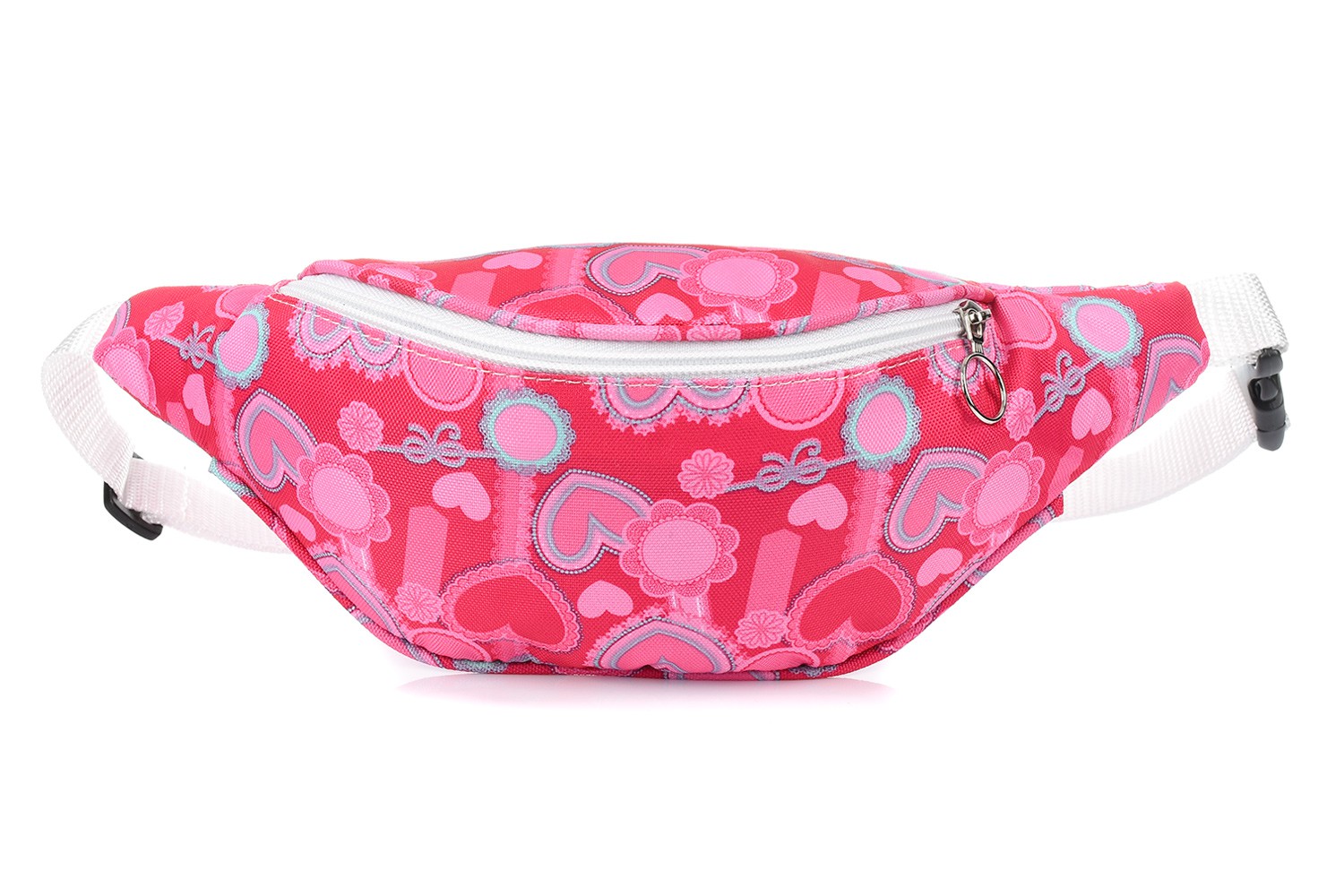 Saszetka nerka młodzieżowa biodrowa Polska różowe serca 004