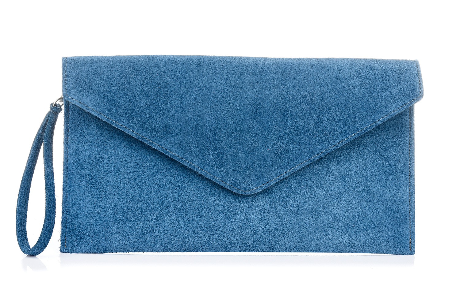 NIEBIESKI JEANS zamszowa skórzana WŁOSKA damska torebka kopertówka N12