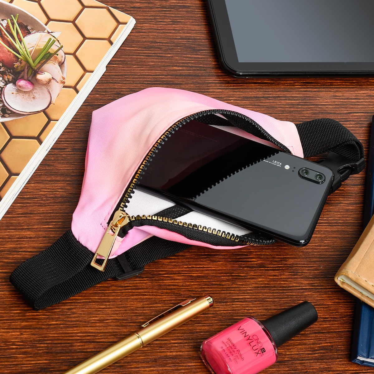 Różowa nerka biodrówka saszetka mała nereczka pastelowa Z32