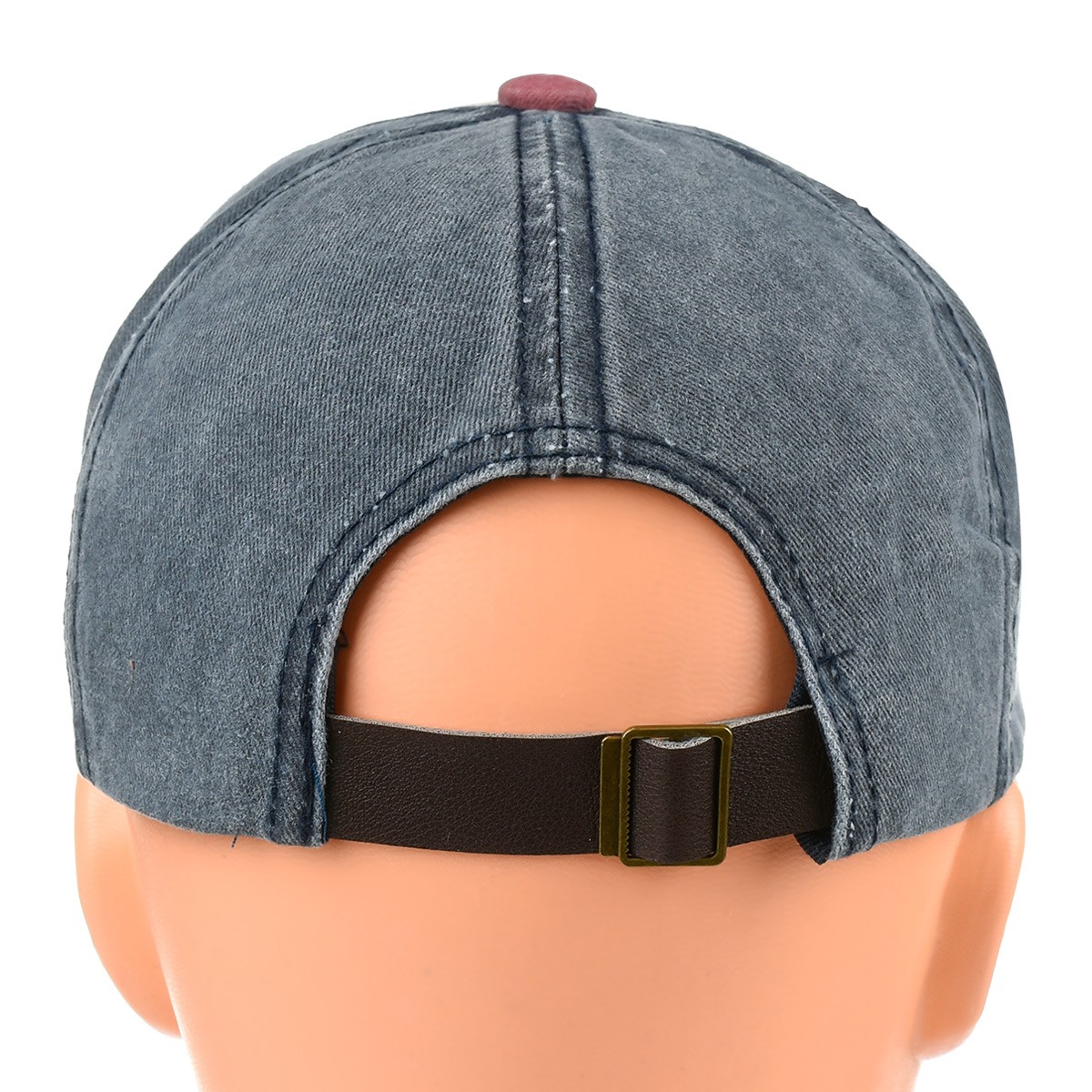 Bordowa czapka z daszkiem baseballówka vintage uniwersalna cz-m-1