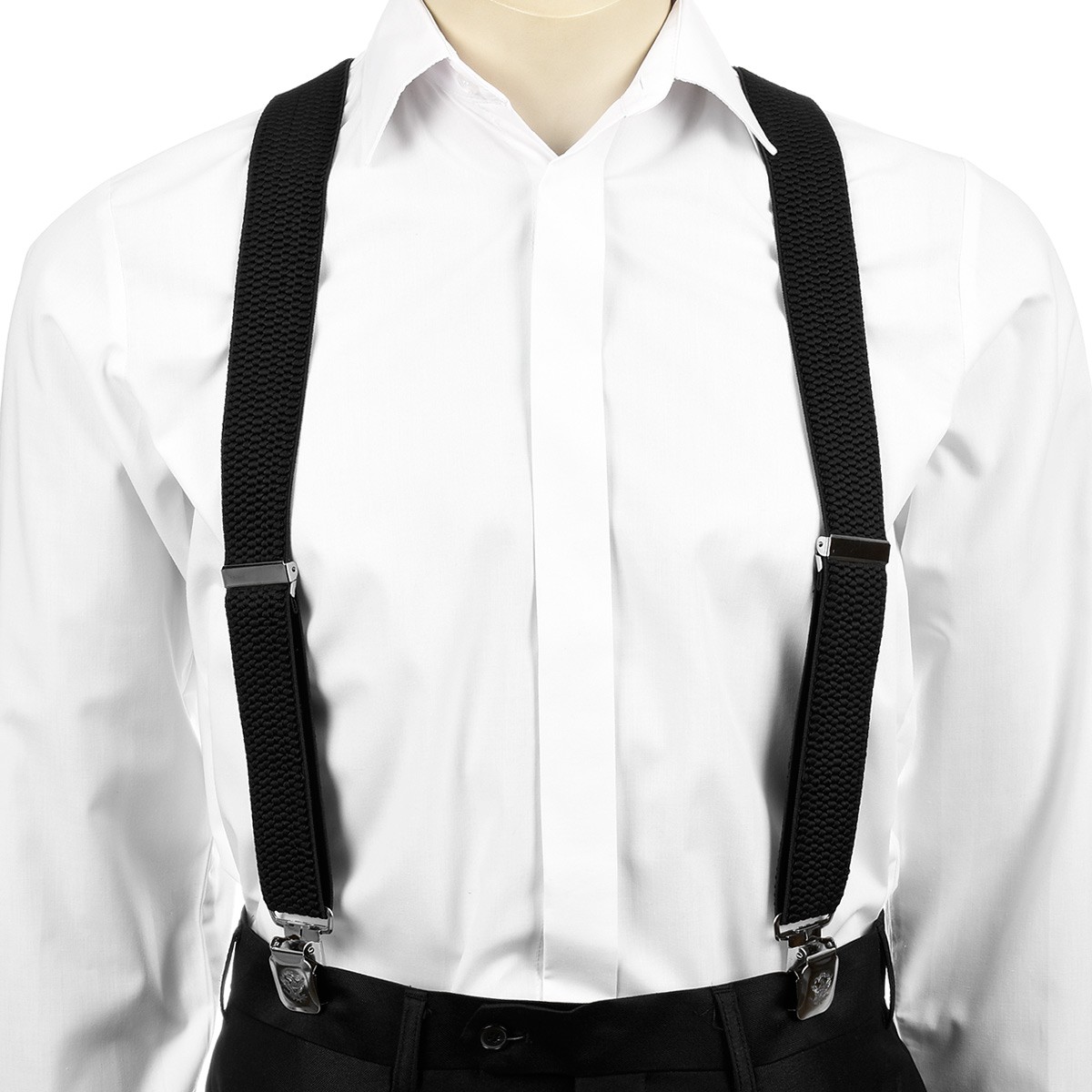 Szelki do spodni męskie eleganckie mocne szerokie klasyczne żabki Y czarne