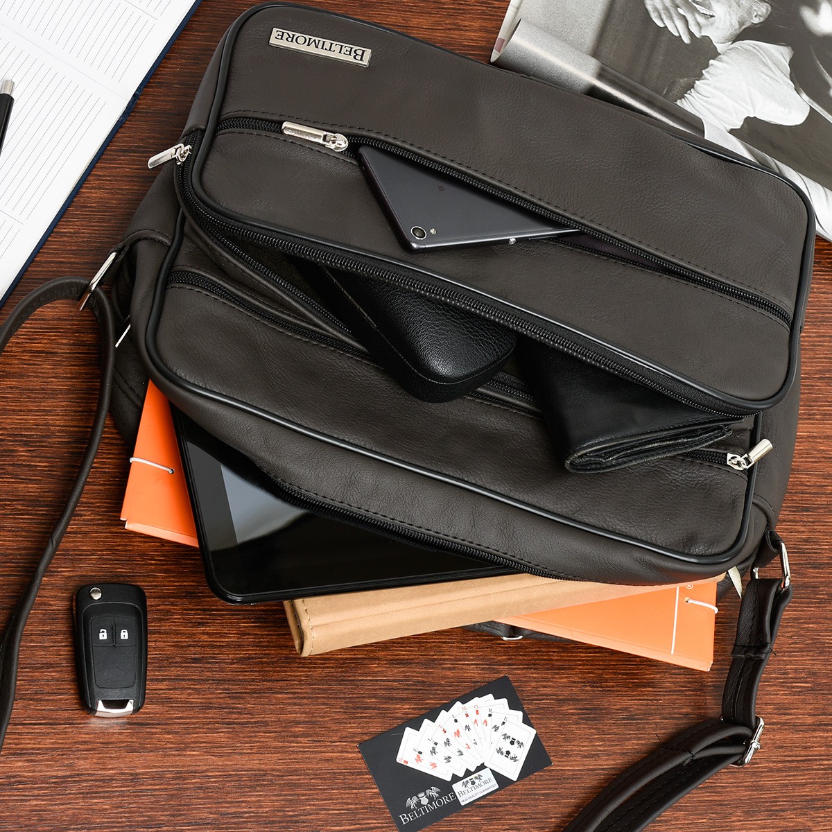 Brąz DUŻA MĘSKA SKÓRZANA TORBA LISTONOSZKA SKÓRA POLSKA DO SZKOŁY PRACY Beltimore F71