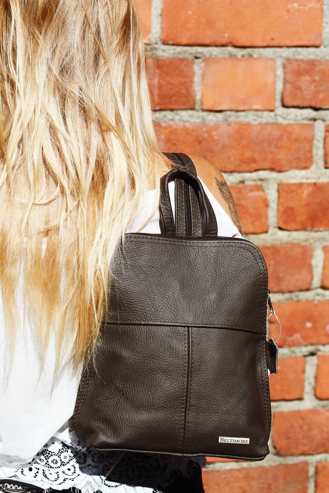 Plecak skórzany czarna torebka elegancka poręczna Beltimore 021