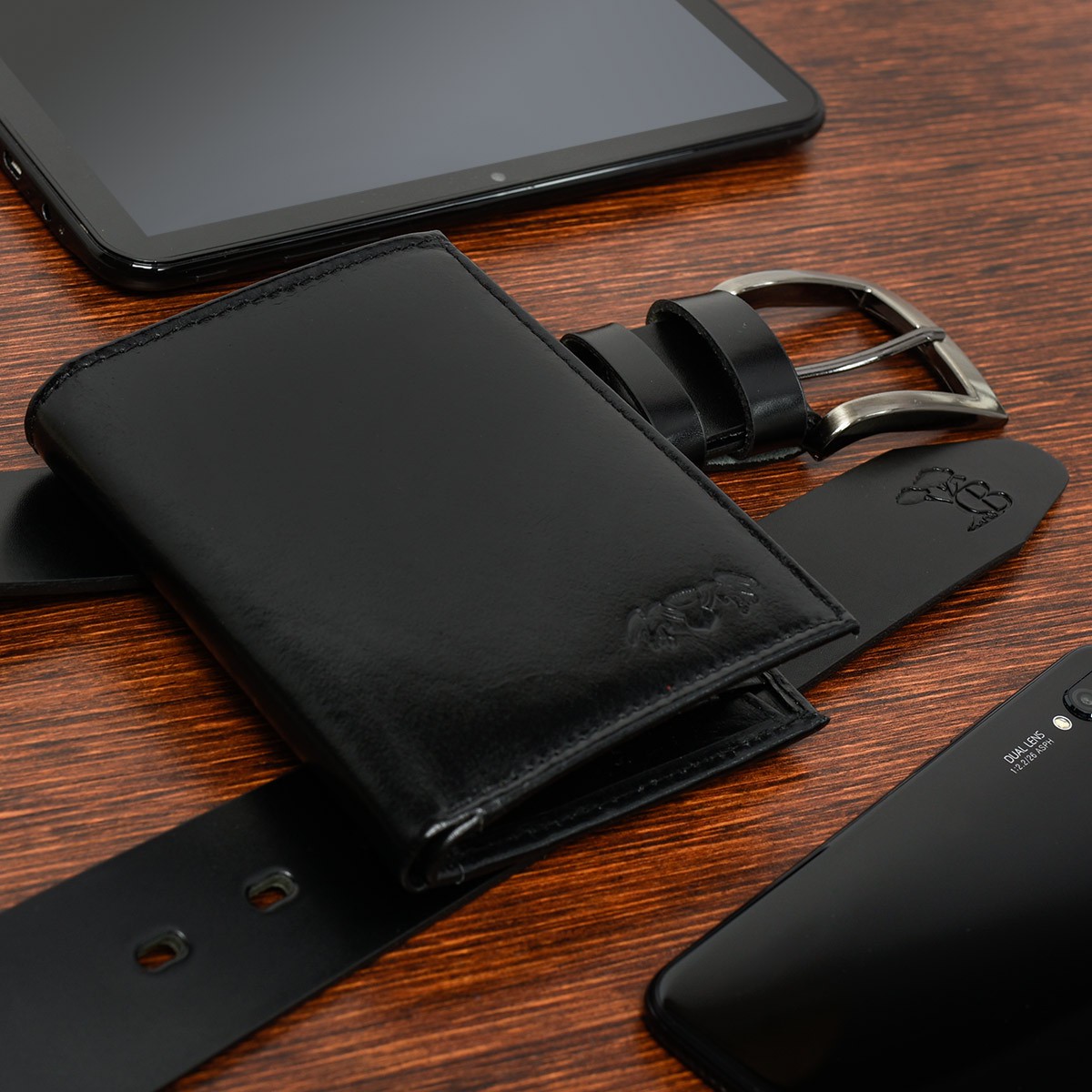 Zestaw męski skórzany portfel pasek Beltimore U30