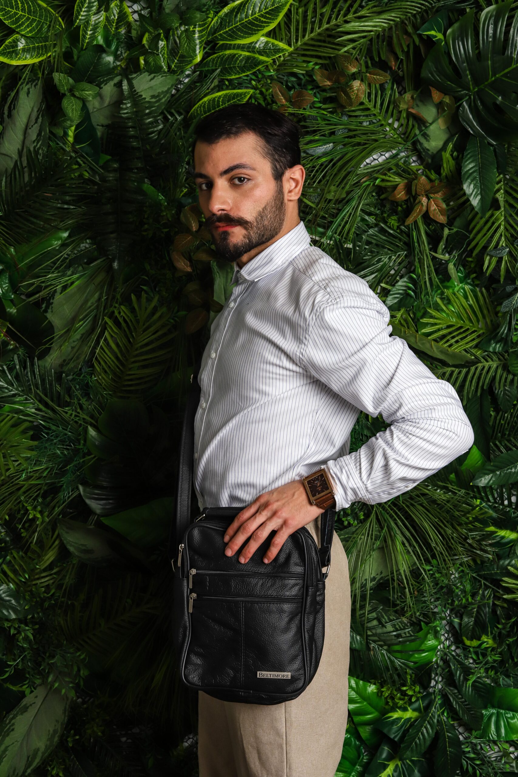 Męska torba skórzana raportówka poręczna czarna premium Beltimore G68