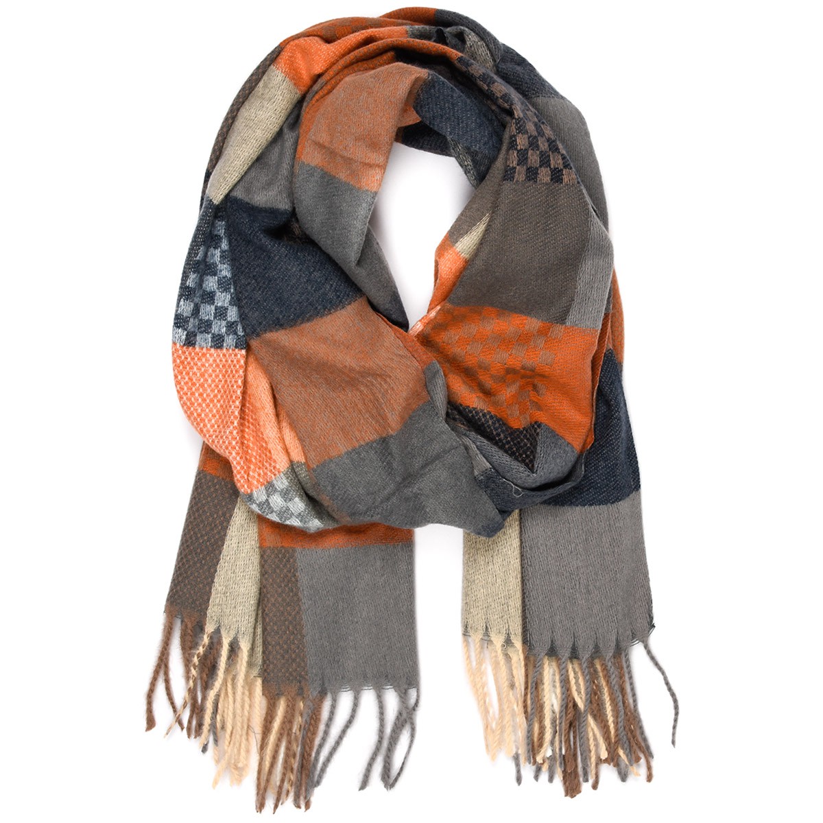 Duży Szalik Damski bawełniany ciepły chusta jesień