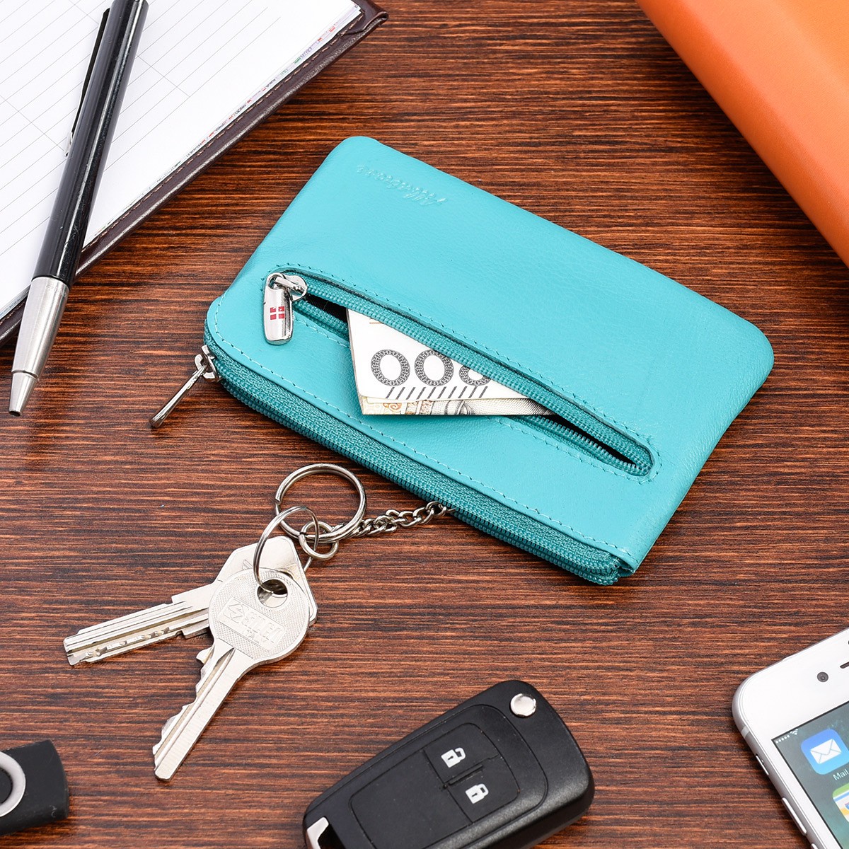 Skórzane etui na klucze kluczówka pokrowiec duży