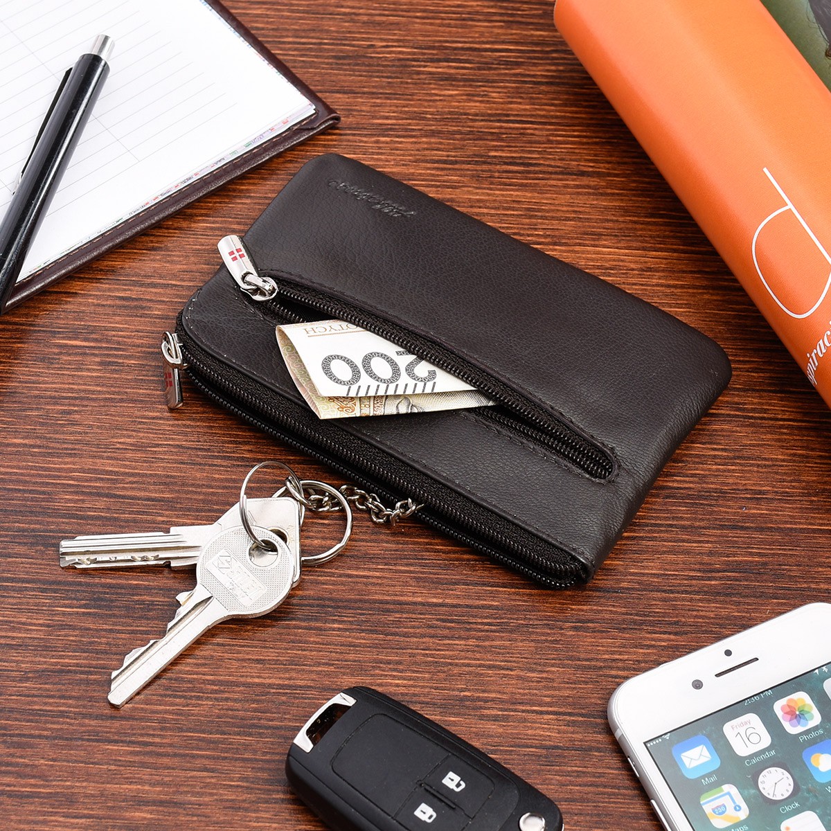 Skórzane etui na klucze kluczówka pokrowiec duży