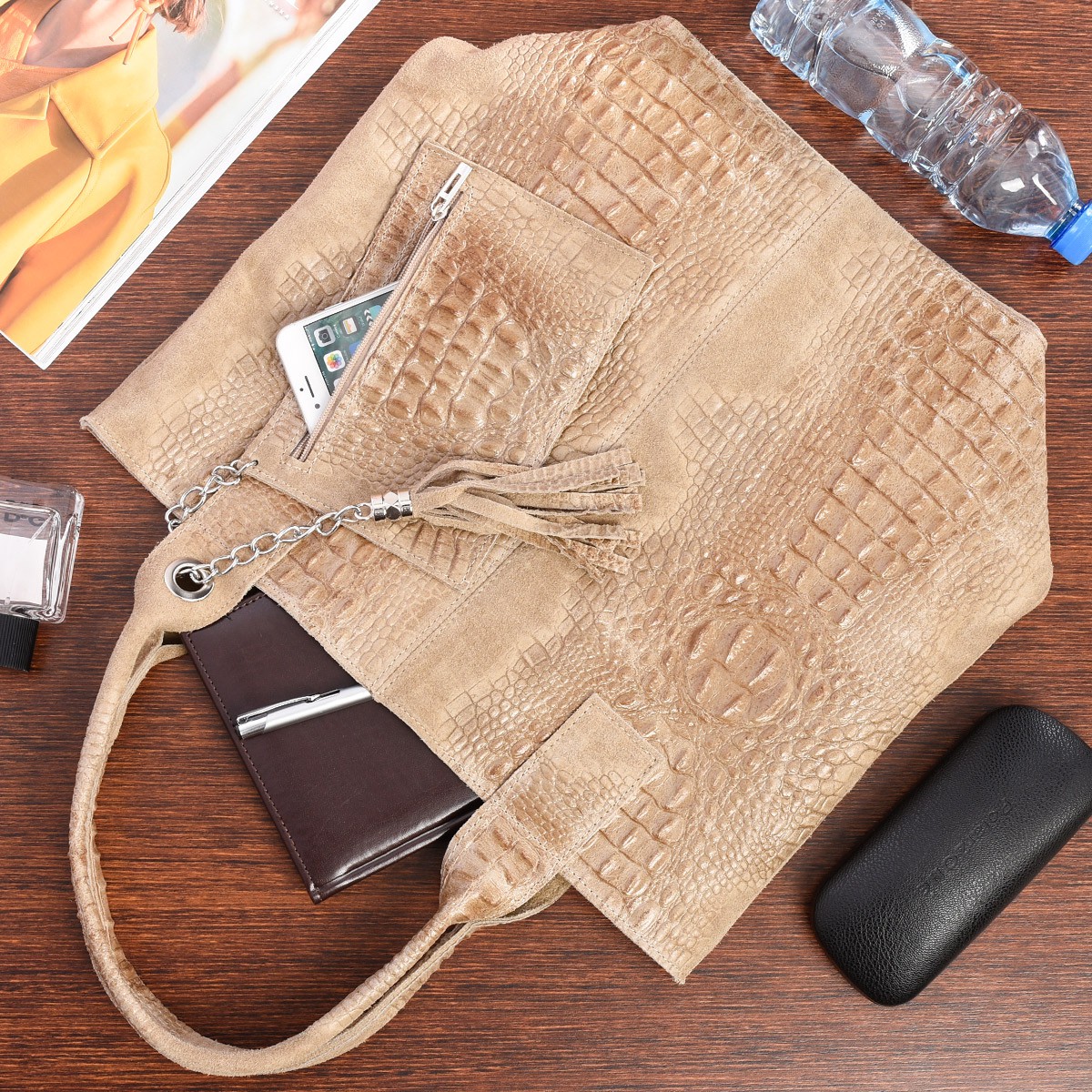 Torebka torba skórzana damska shopper A4